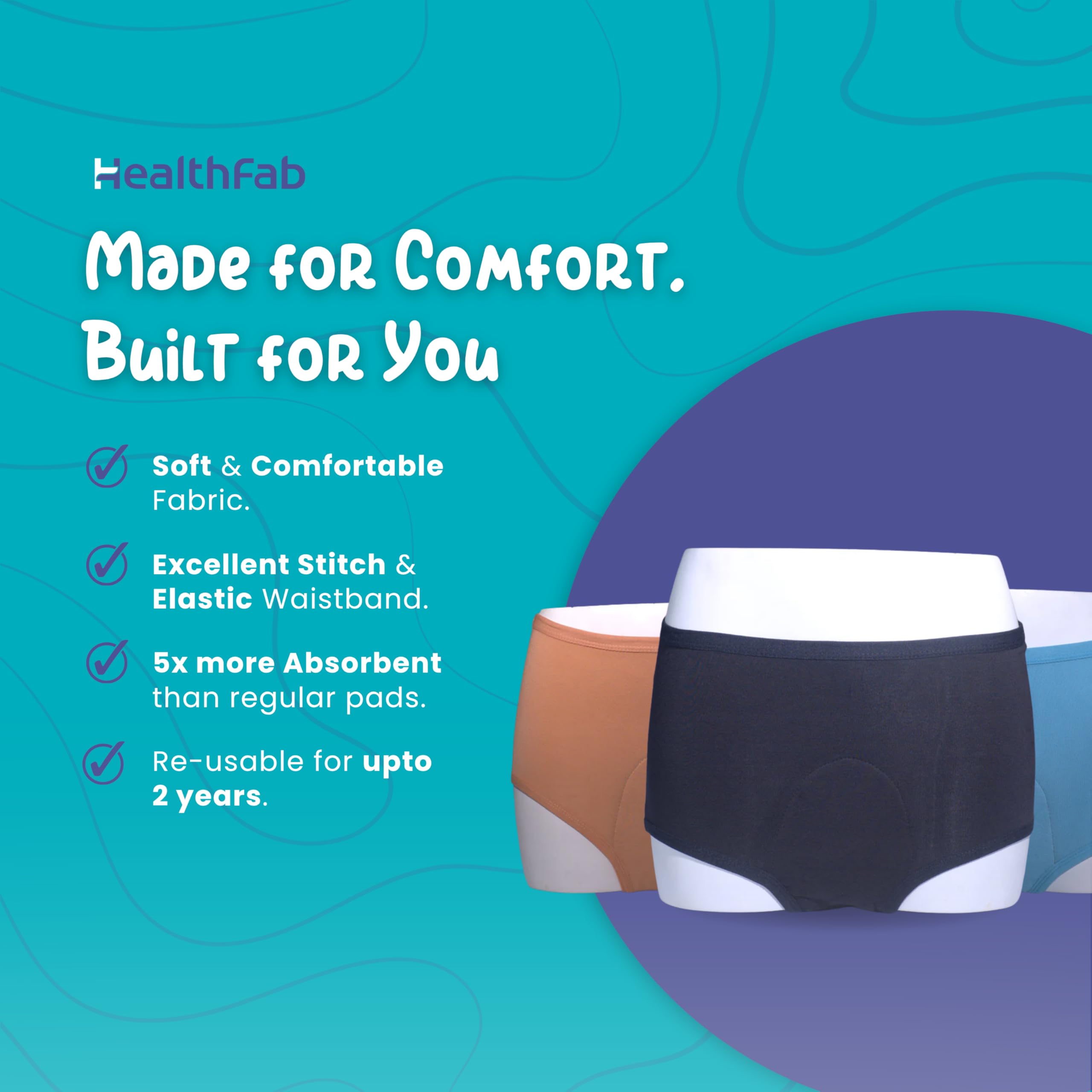 HEALTHFAB Heavy Period Panty High Waist Leak Proof Underwear - Image 3