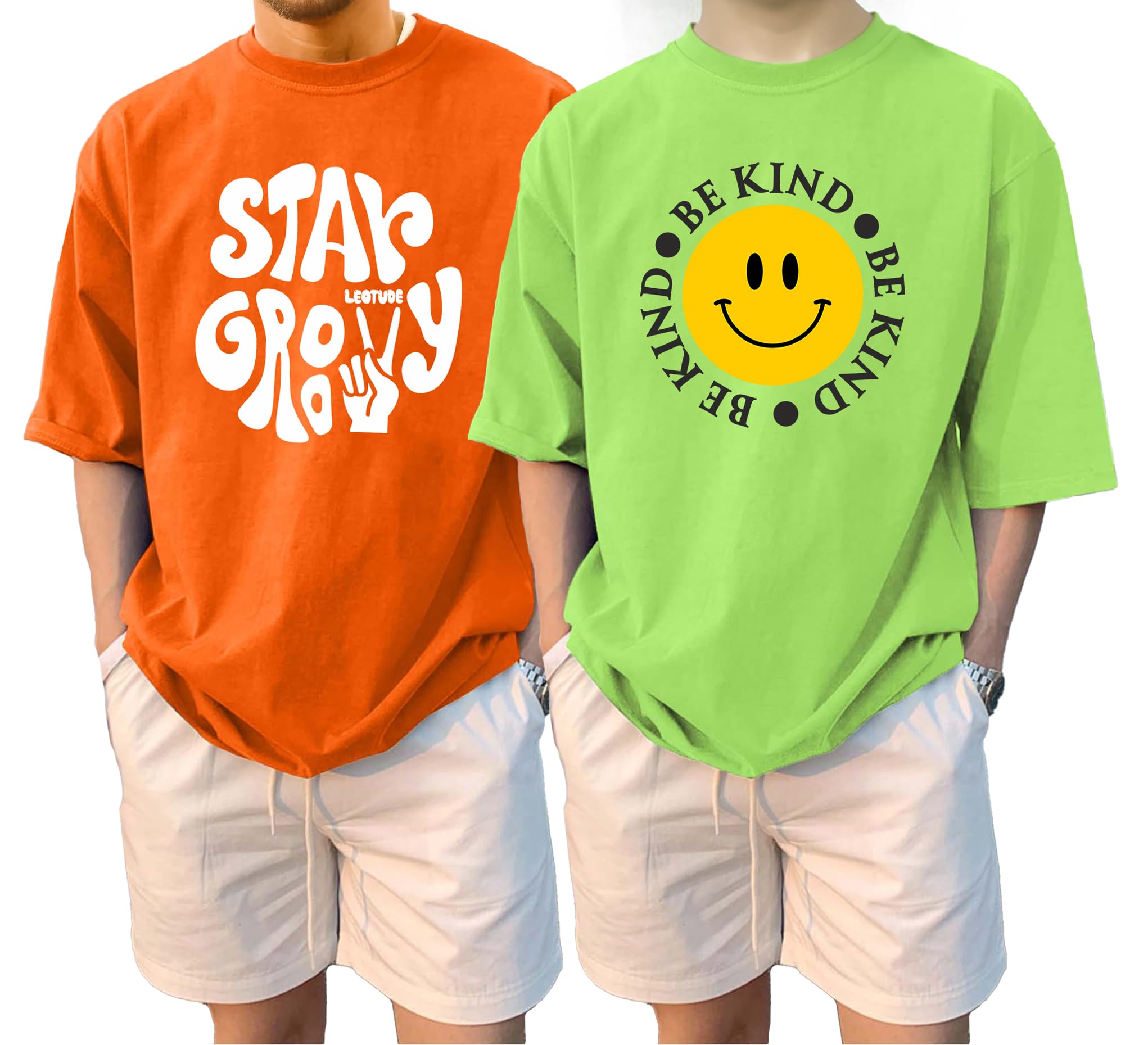 LEOTUDE Men's Printed T-Shirts Multicolour