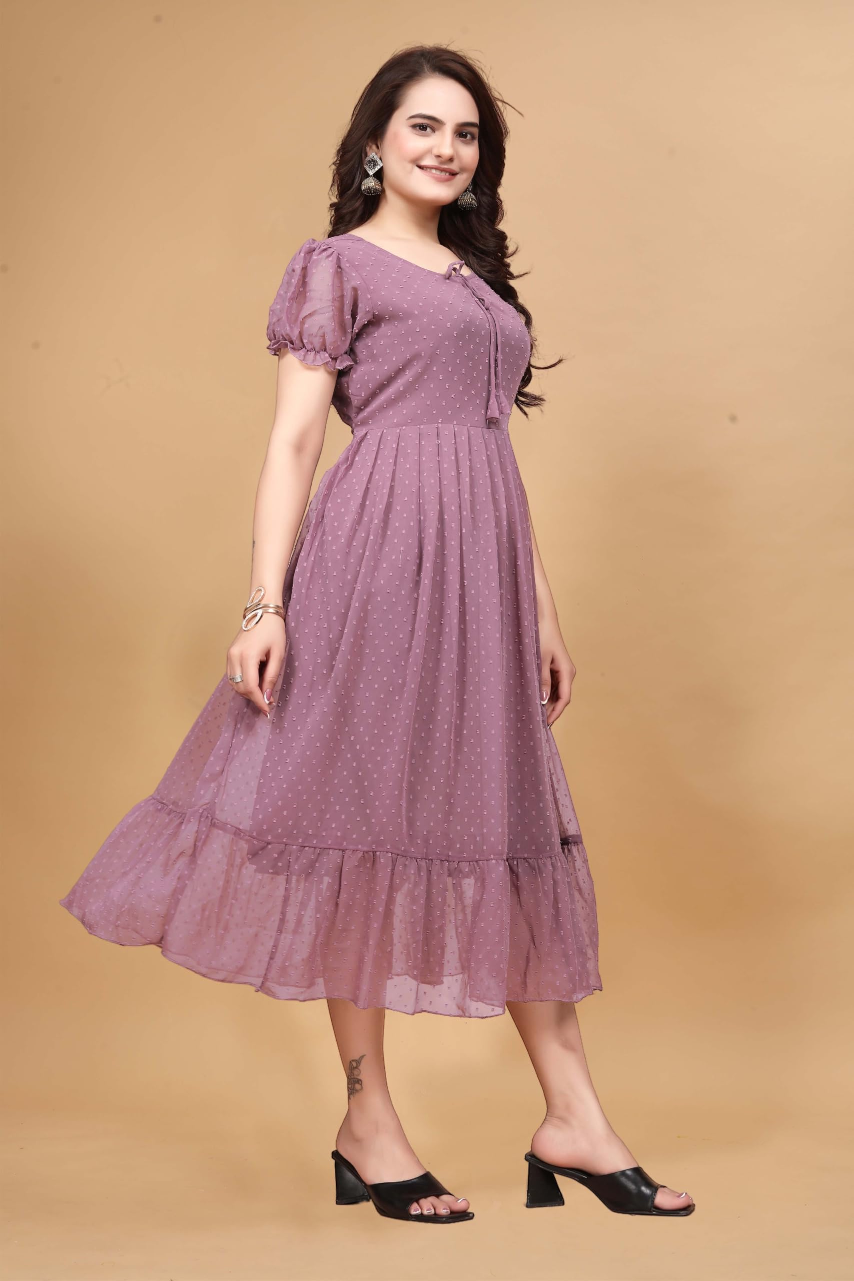 HOSI Georgette Printed Maxi Dress for Women - Image 5