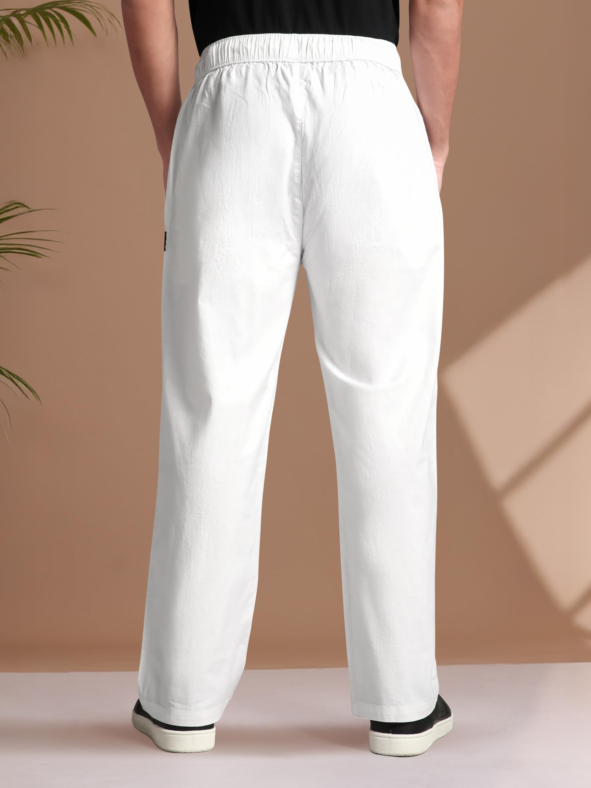 Beyoung Men's Cotton Loose Fit Pyjama - White - Image 3