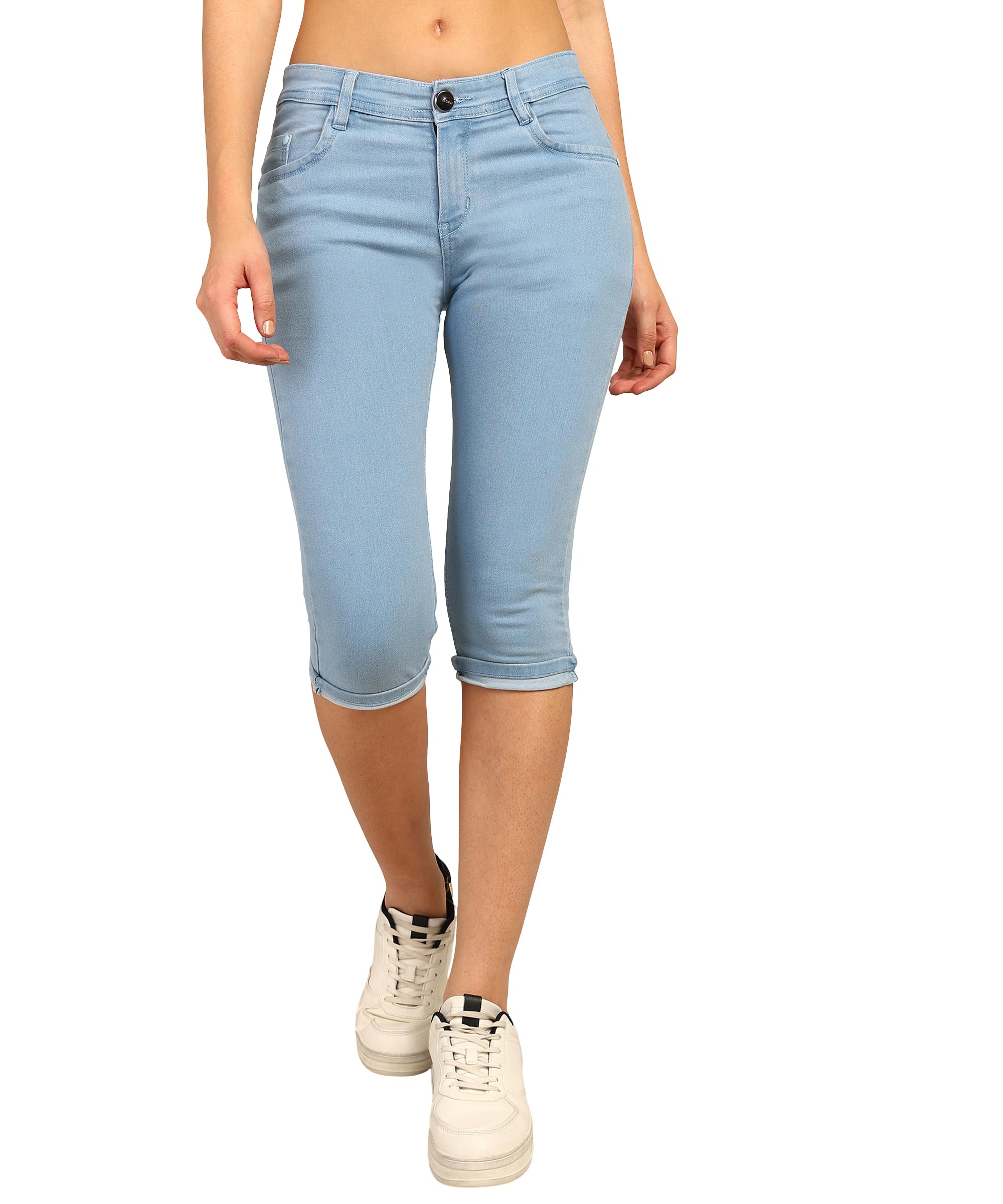 Nifty Women's Denim Capris - SkyBlue