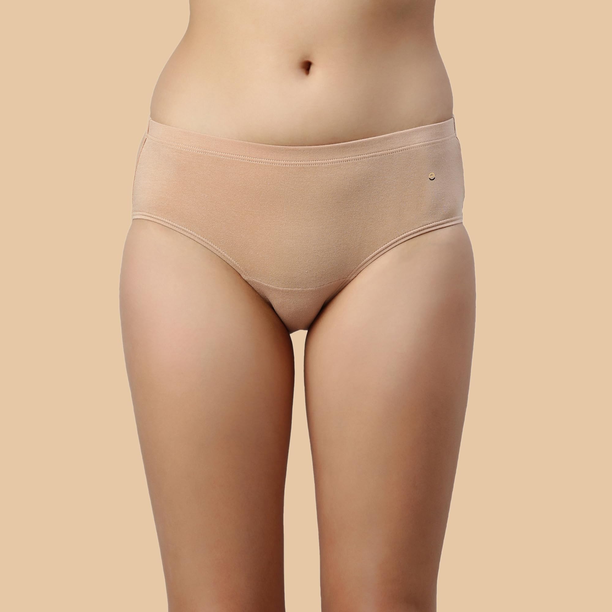 Enamor Women's Cotton Blend Hipster Panties - Jet Black/Nude - Image 4