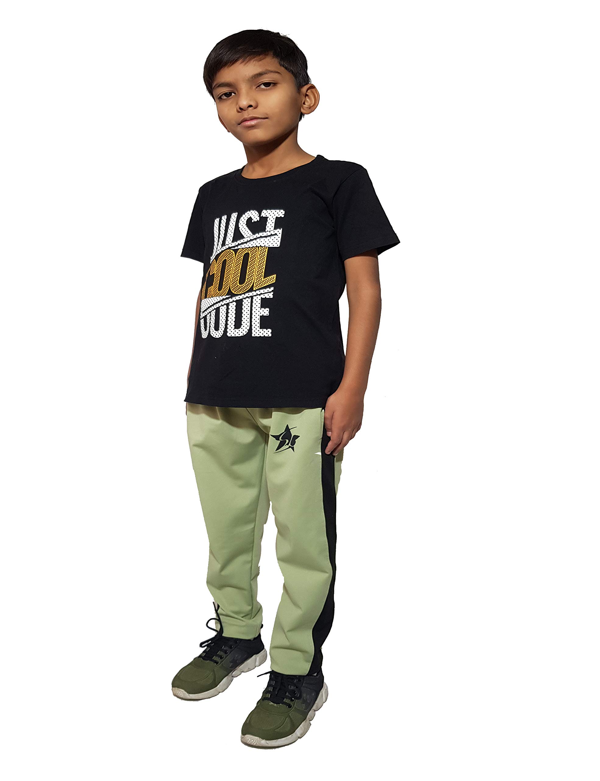 STARLATH Boys Track Pants - Black & Green - Image 5