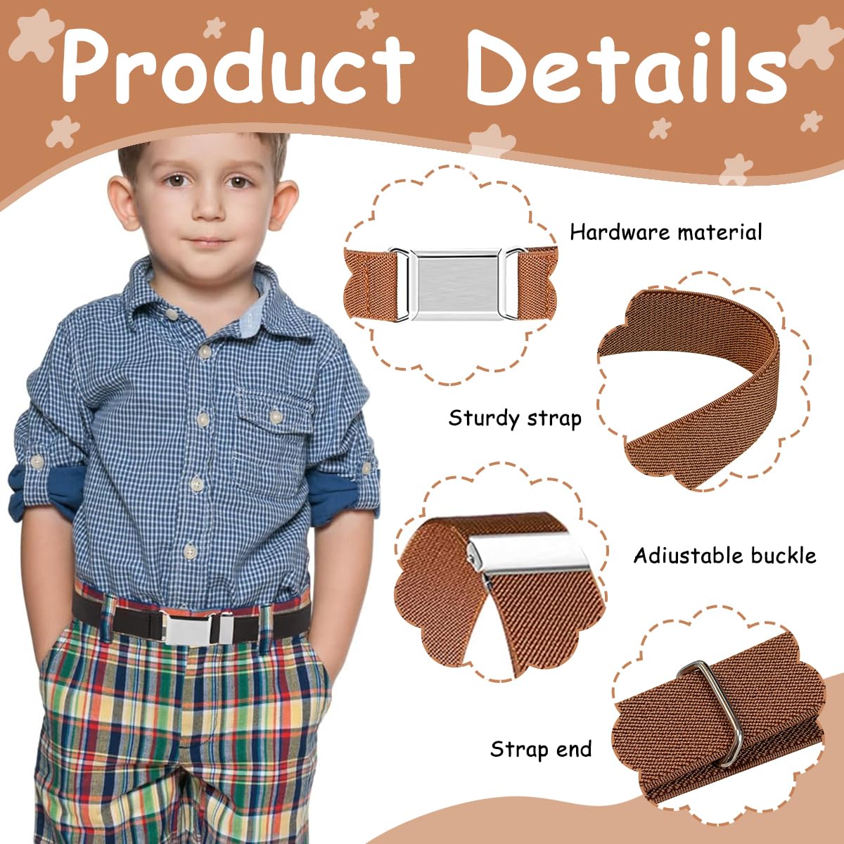 GUSTAVE Kids Stretchy Belt for Boys Girls - Image 2
