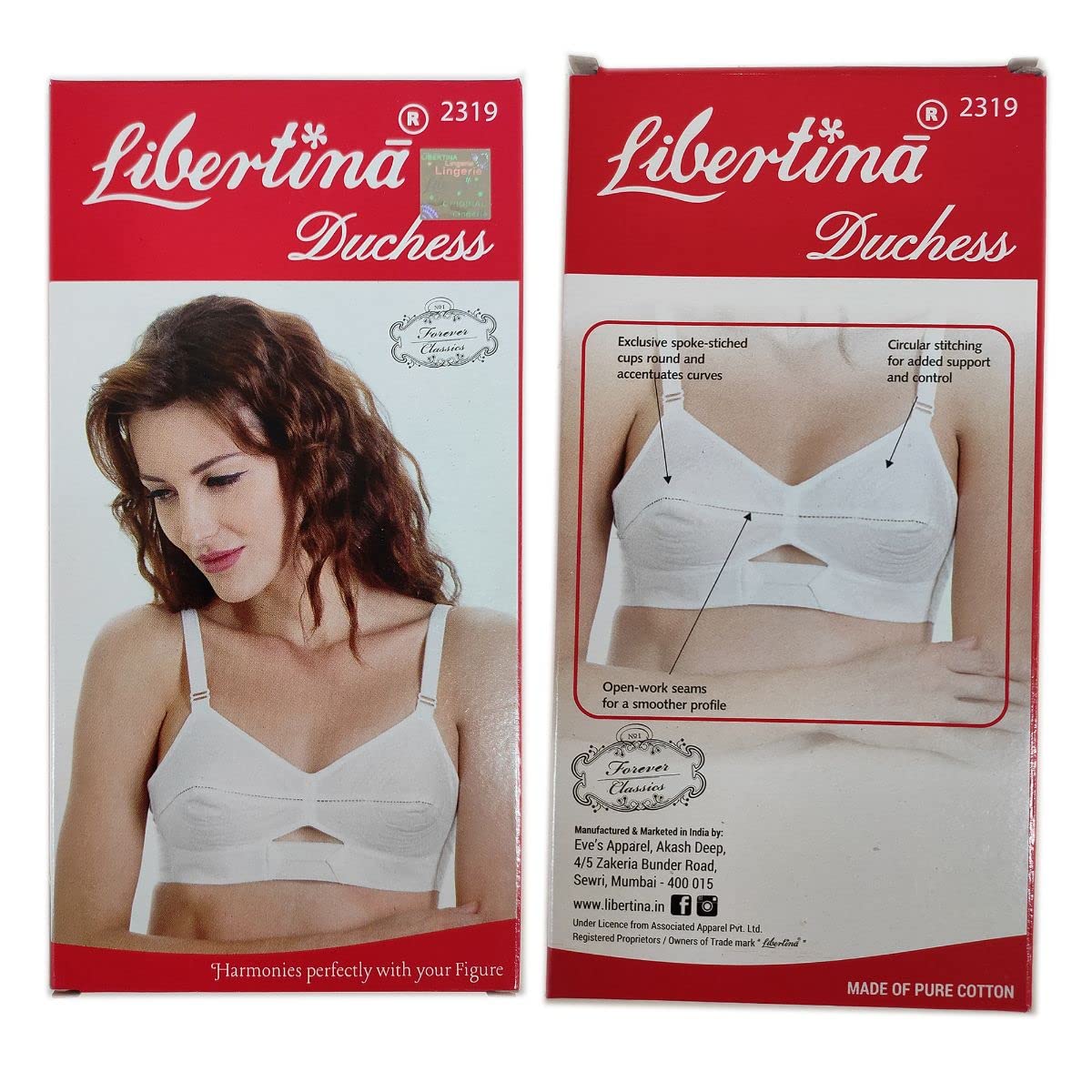 Libertina Duchess Cotton Straps Bra for Women - White - Image 5