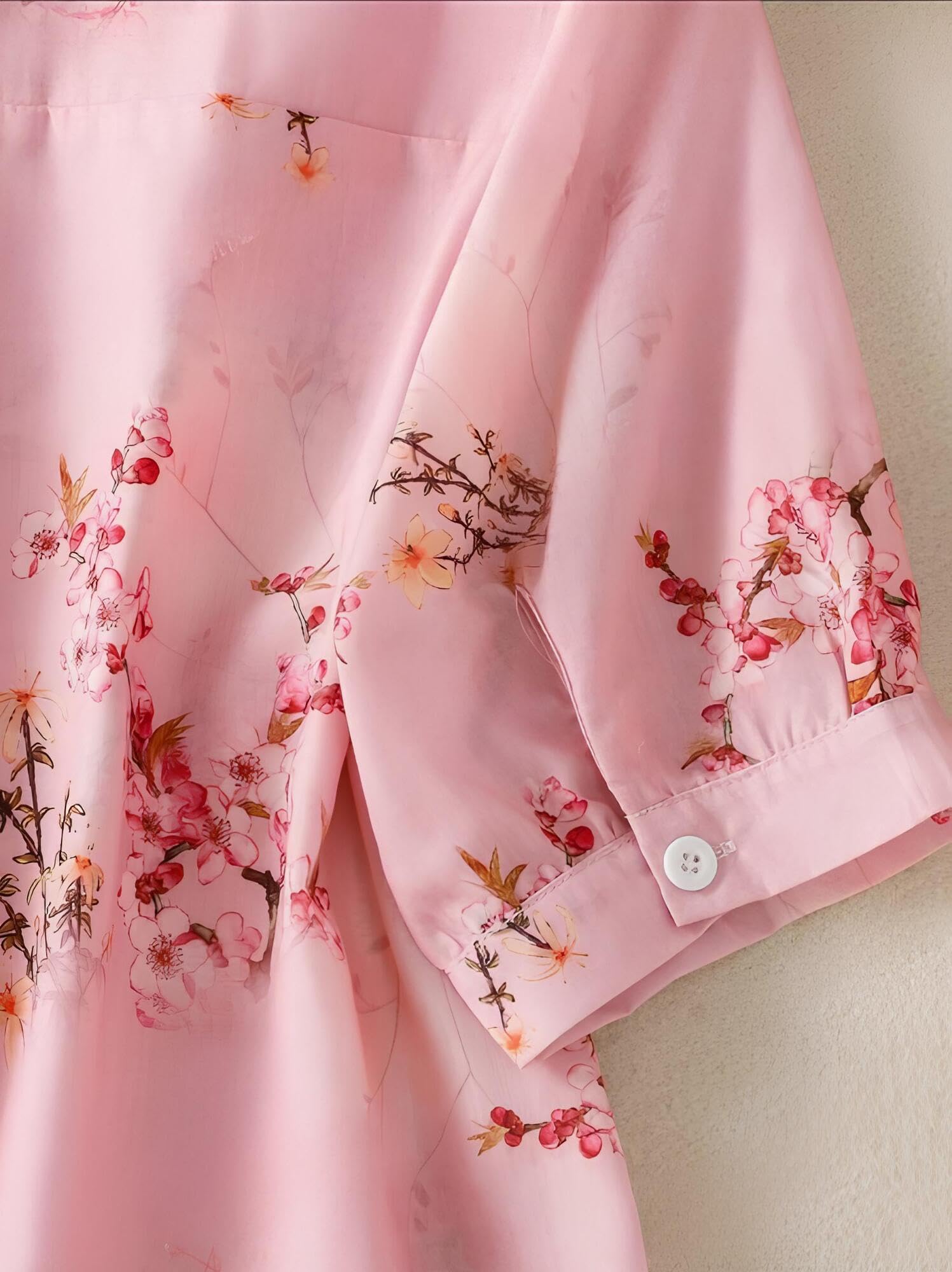 Western Shirt for Women - Blush Pink Floral - Image 5