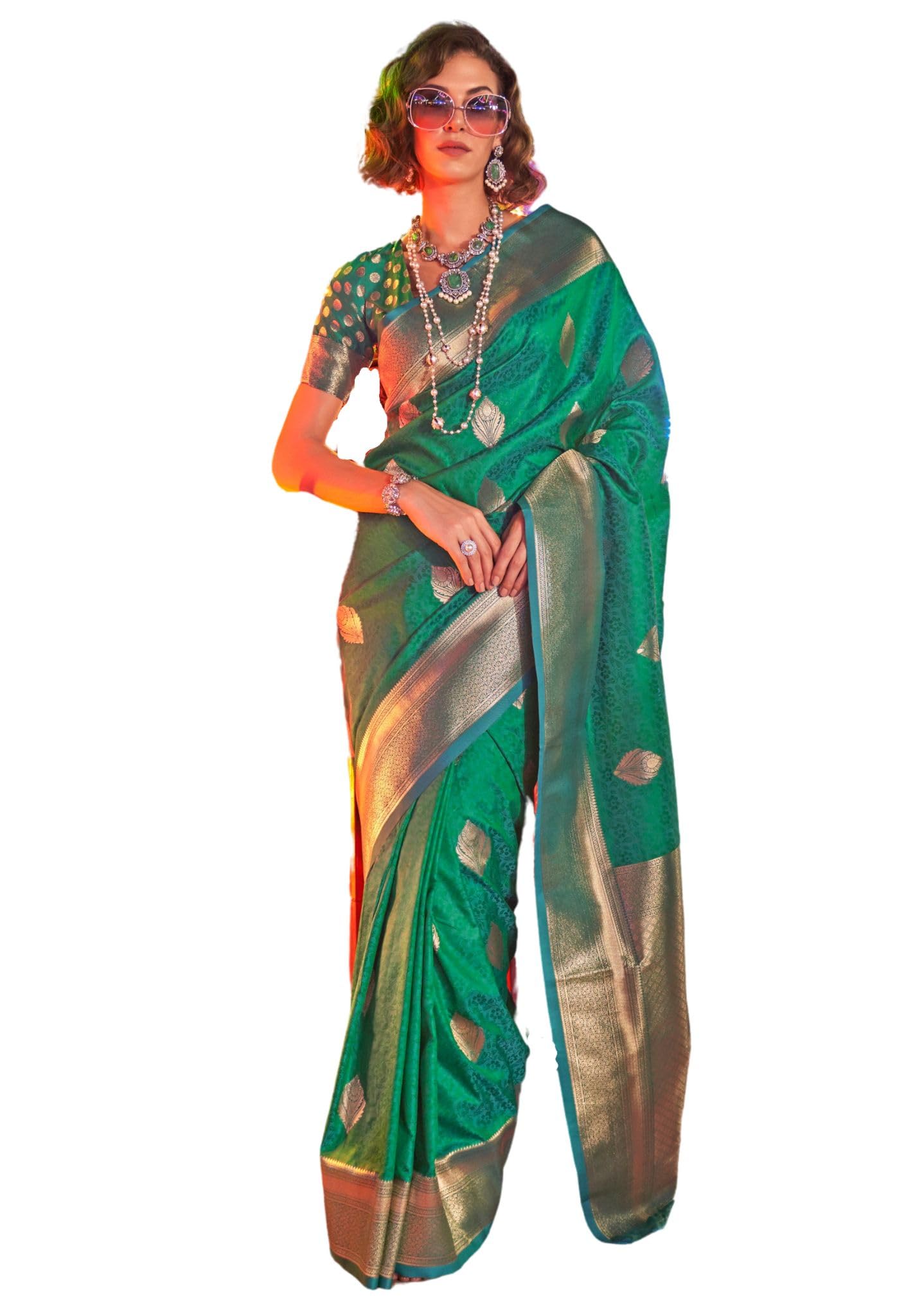 Kanjivaram Pure Silk Saree - Dark Green