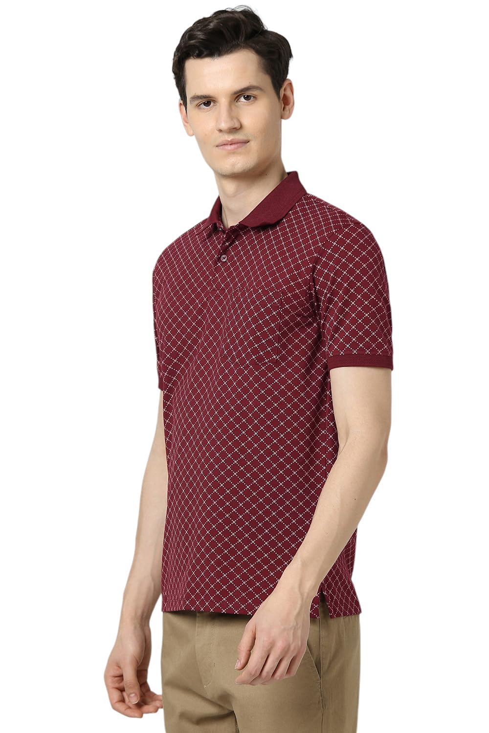 Peter England Polo T-Shirt for Men - Maroon - Image 2