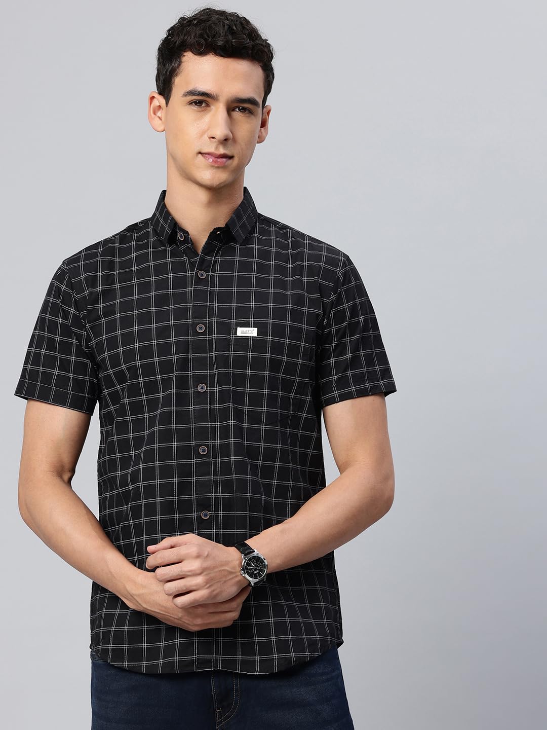 Majestic Man Checked Casual Shirt - Image 2