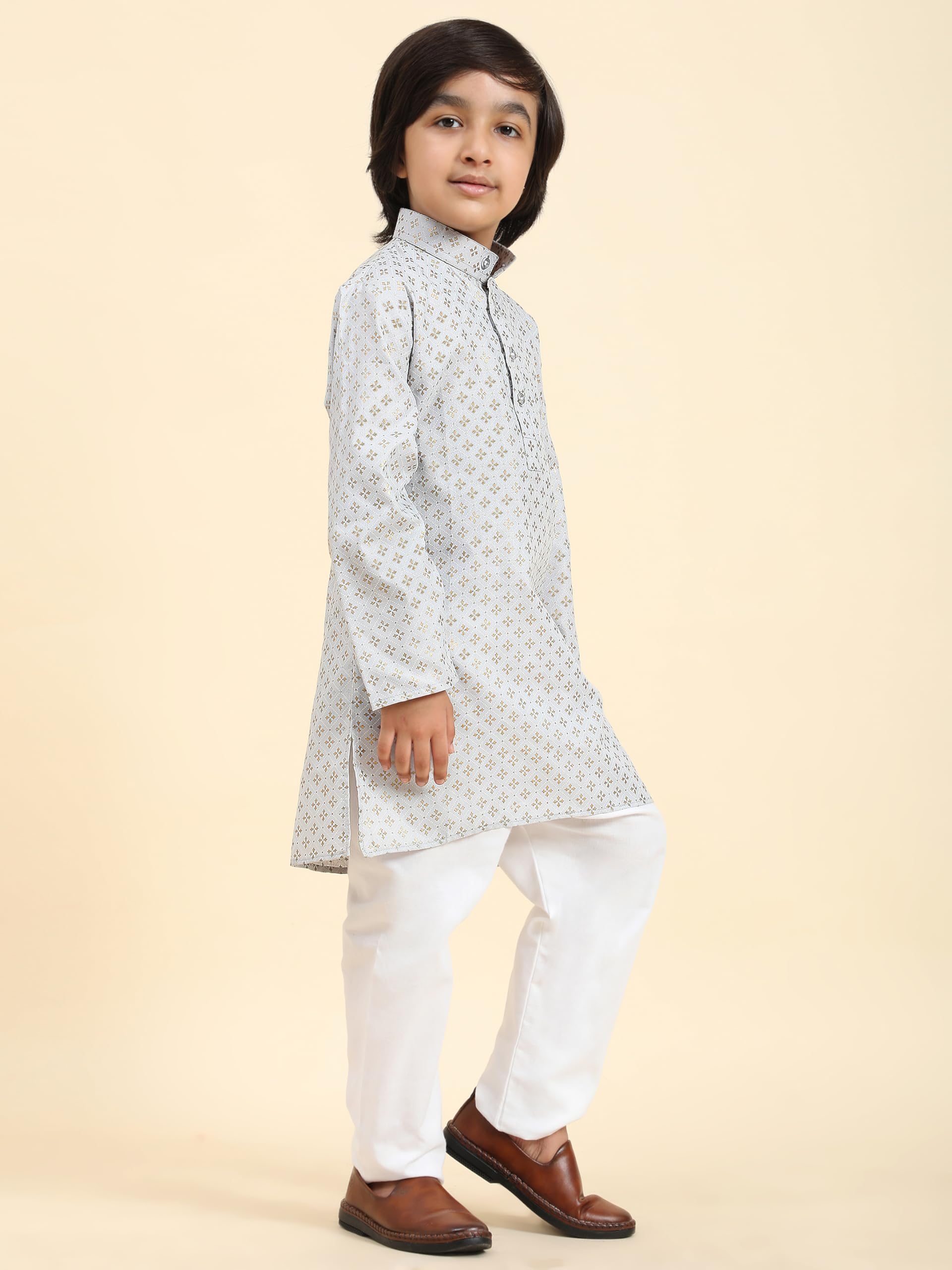 Pro-Ethic Boys Cotton Kurta Pajama - Grey - Image 4