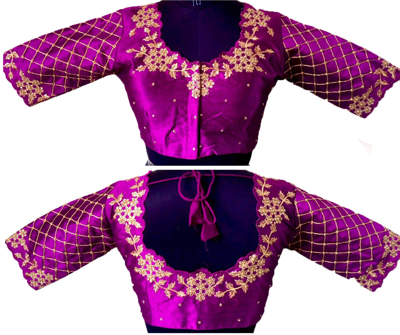Pujia Mills Purple Embroidered Blouse - Image 5