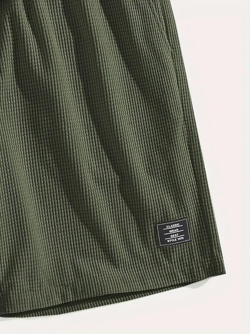 FABRIPPLE Men's Black-Green Casual Shorts - Image 4