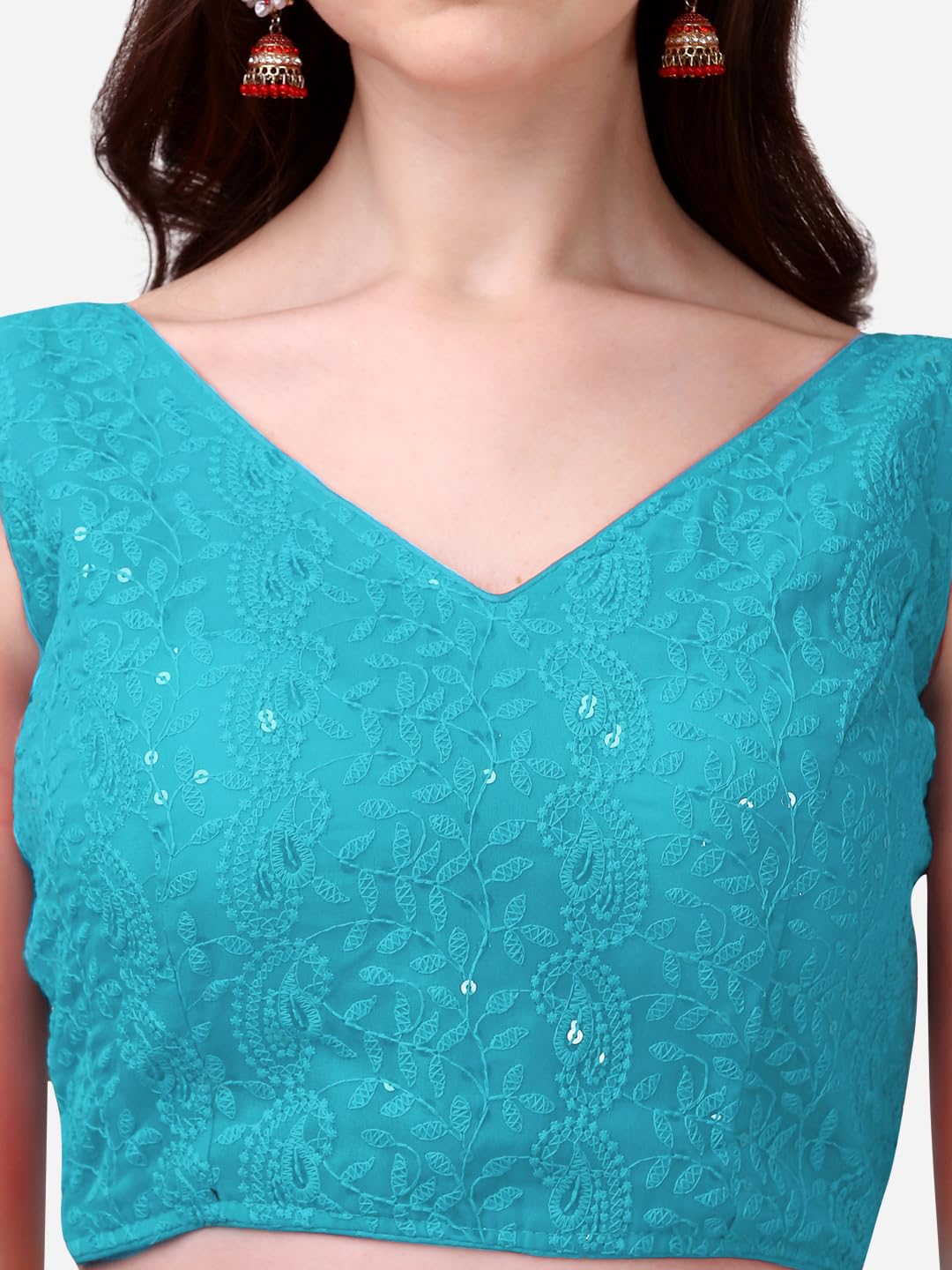 Pujia Mills Women's Georgette Blouse - Sky Blue - Image 3