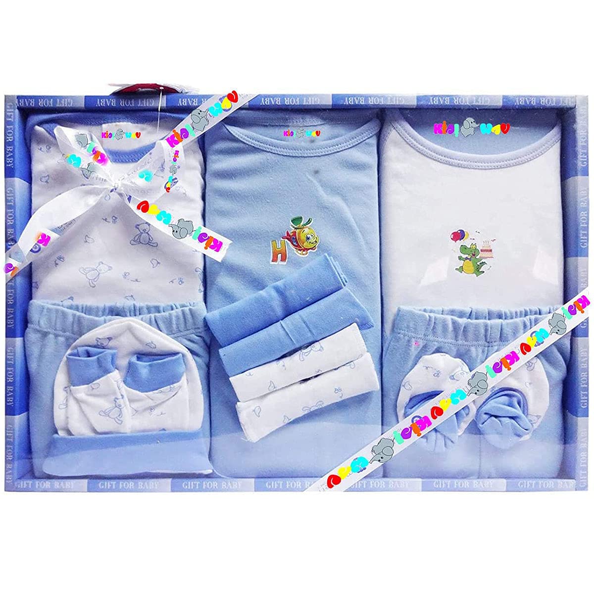 Newborn Baby Gift Set - Soft Cotton for Boys & Girls - Blue