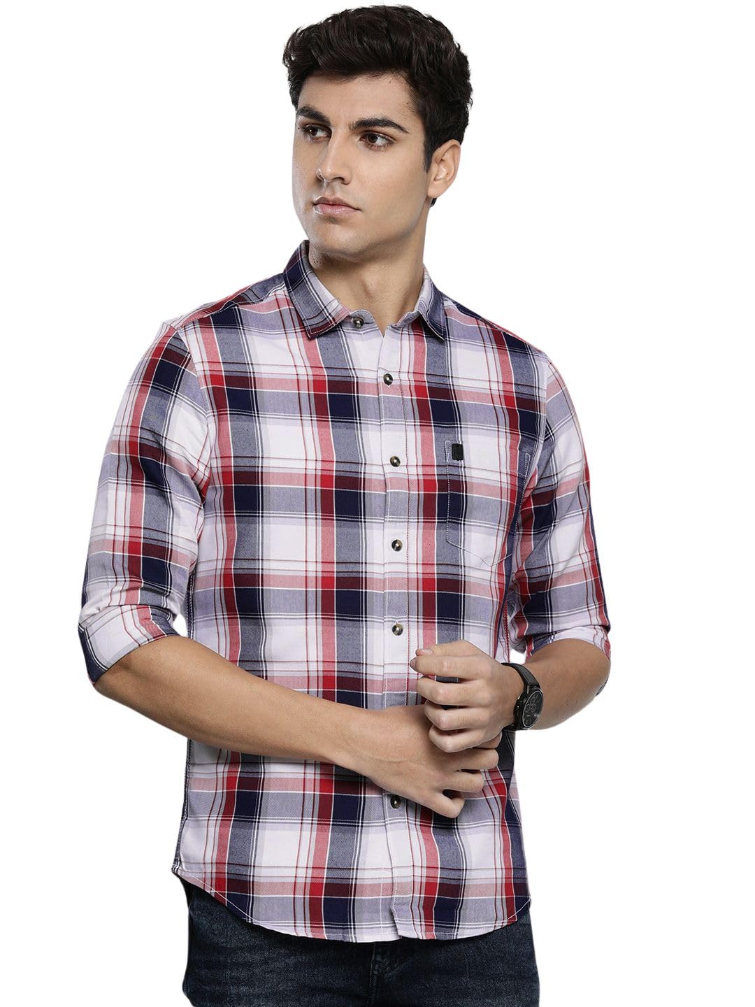 The Indian Garage Co Men Checkered Shirt - White Navy