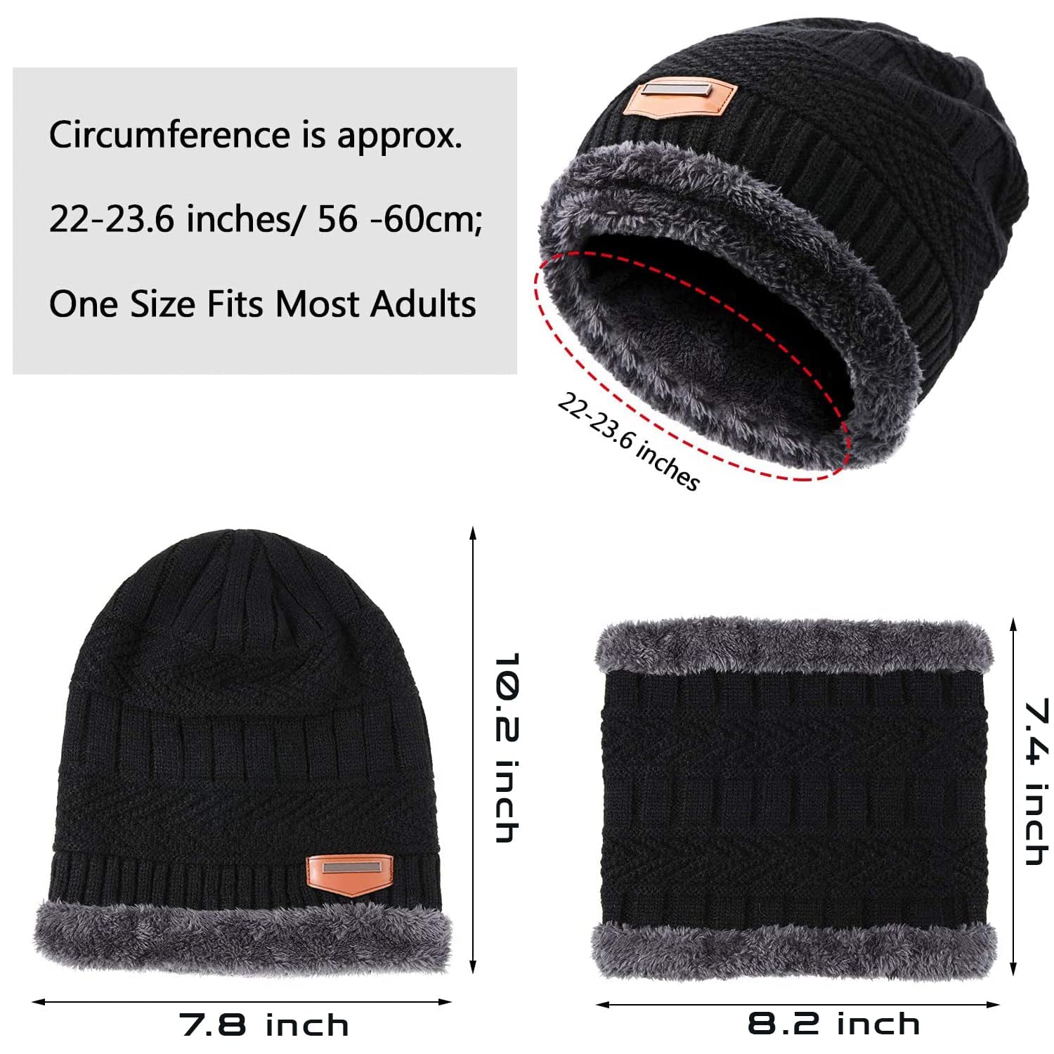 FF Woolen Cap with Neck Muffler for Men & Women - Multicolor - Image 5
