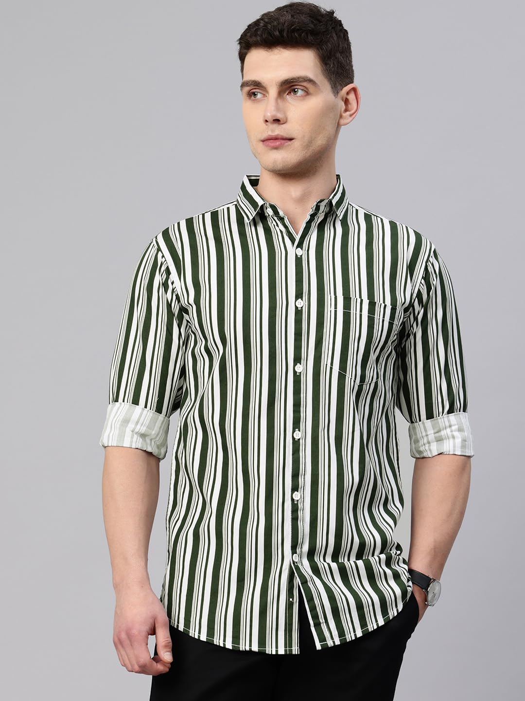 Majestic Man Casual Shirt - Bottal Green - Image 2
