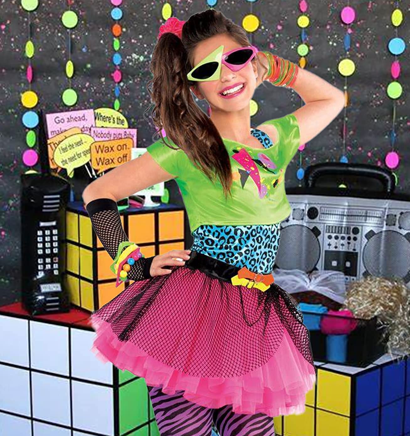 HEAVY DRIVER Long Fingerless Fishnet Gloves - Black - Image 5