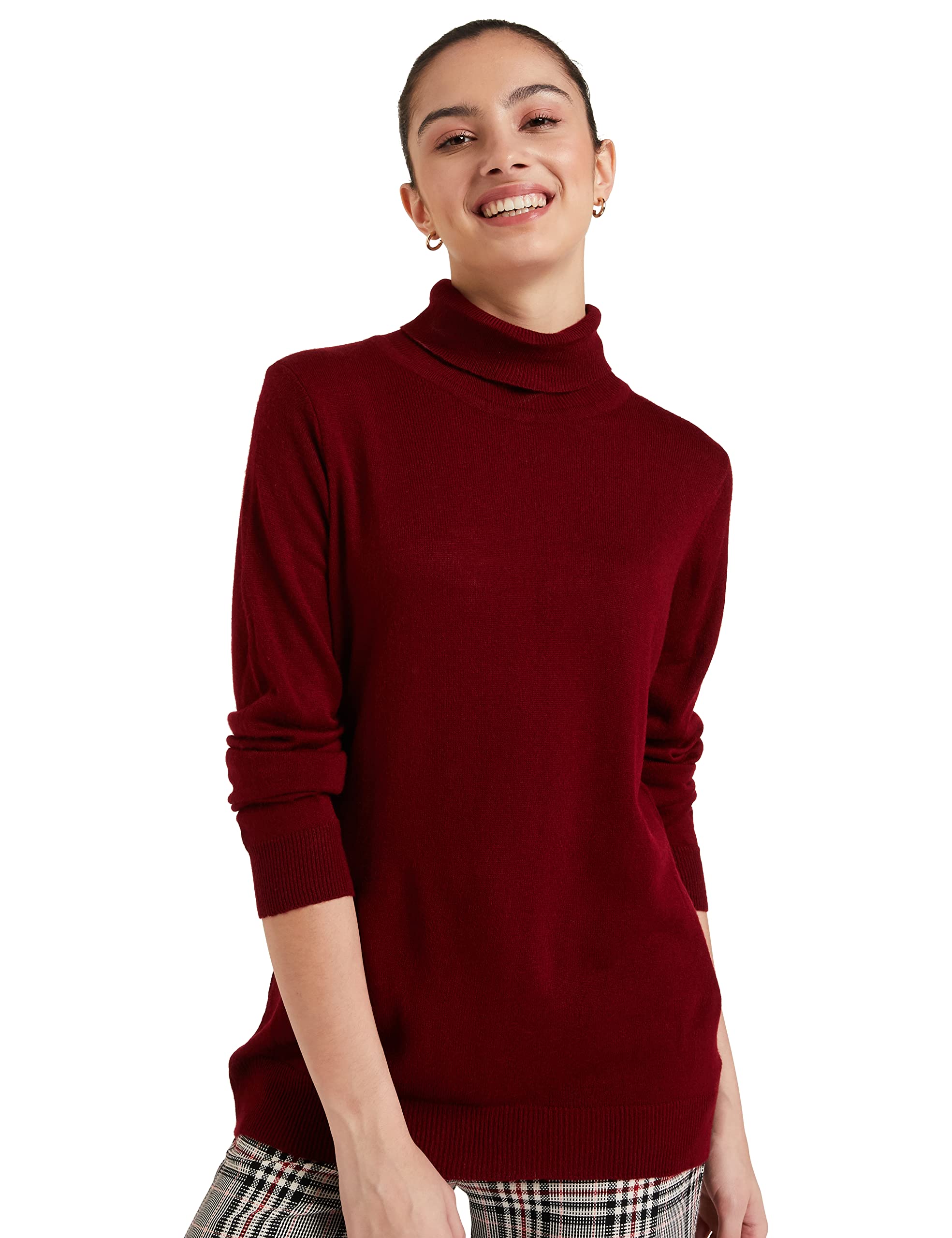 Symbol Women Maroon Acrylic Pullover Sweater