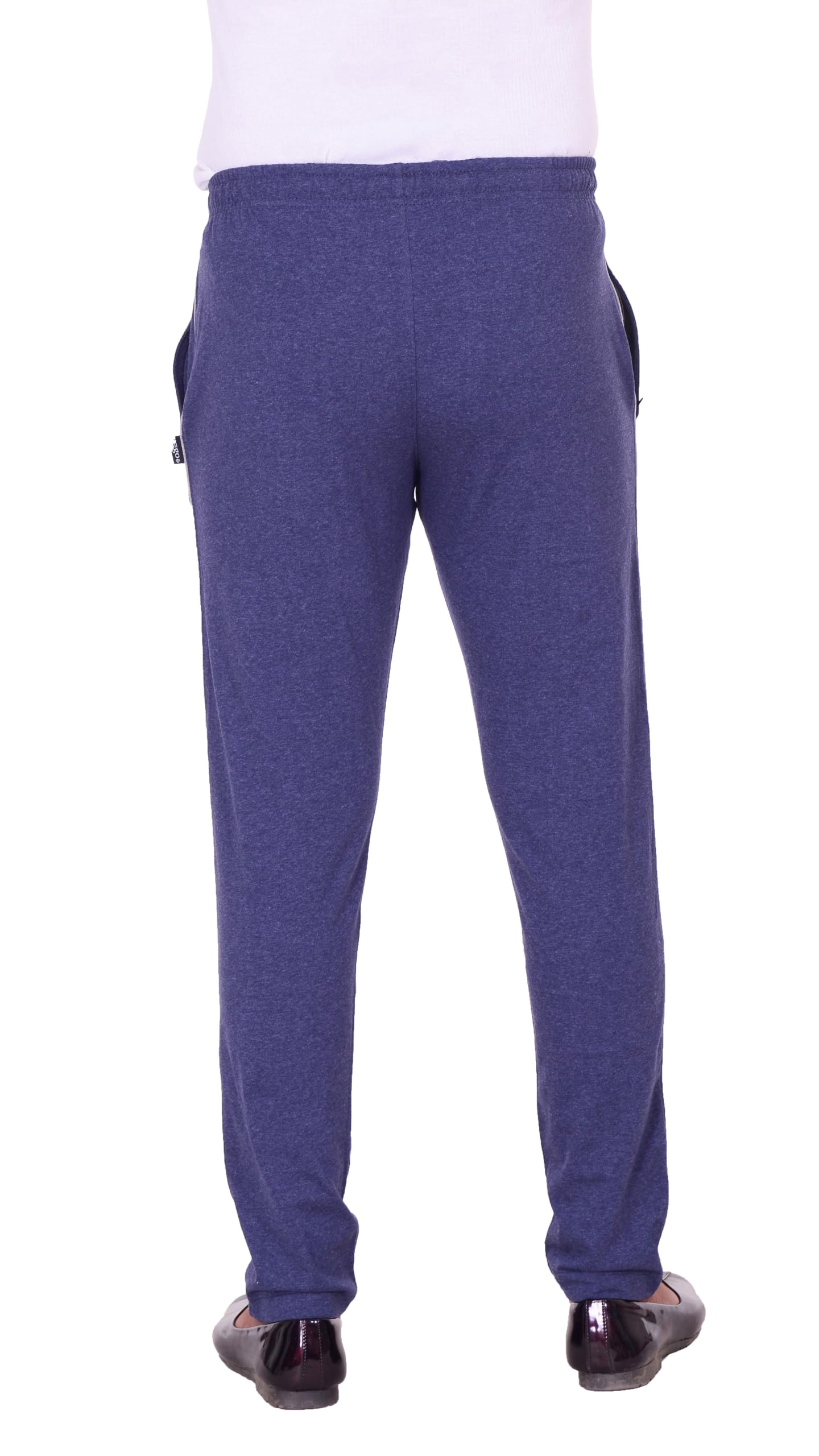 VEGO Men's Cotton Track Pant - Blue Melange - Image 5