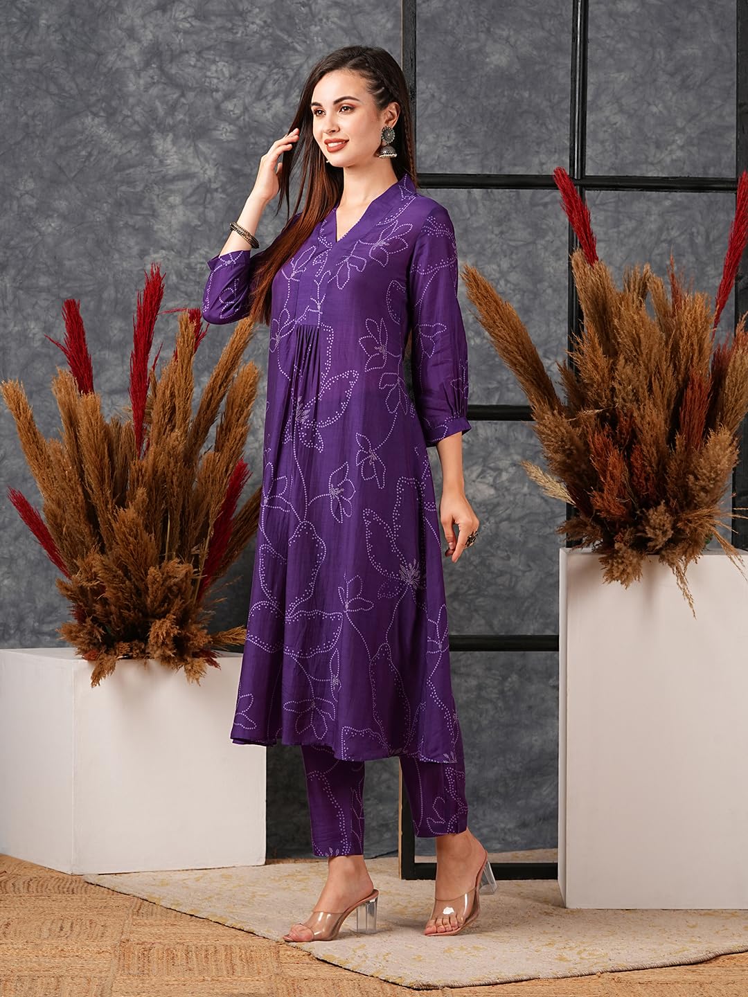 GoSriKi Women's Anarkali Kurta Set - Marup Begani - Image 3