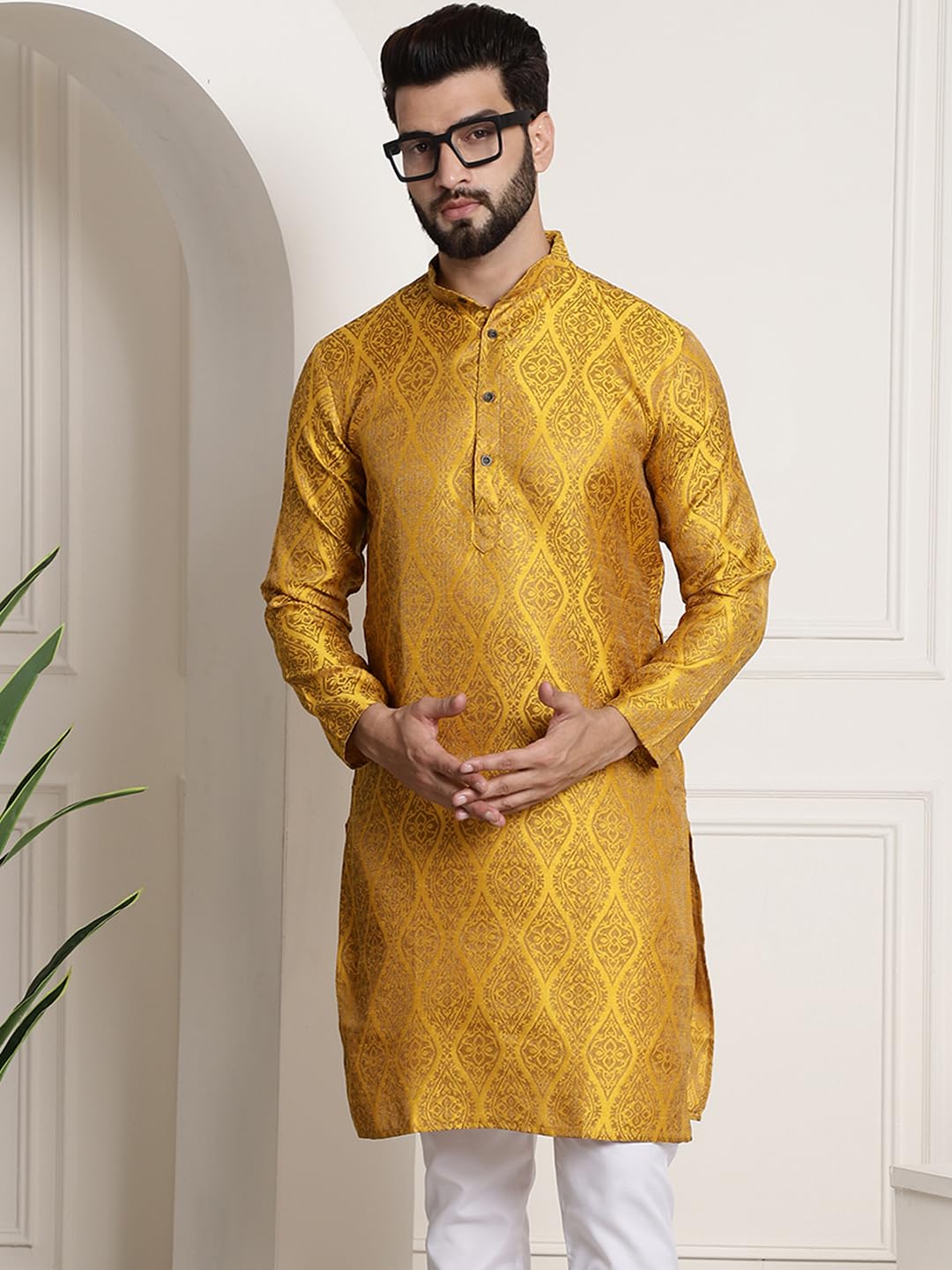 SOJANYA Men's Kurta - Mustard - Image 2
