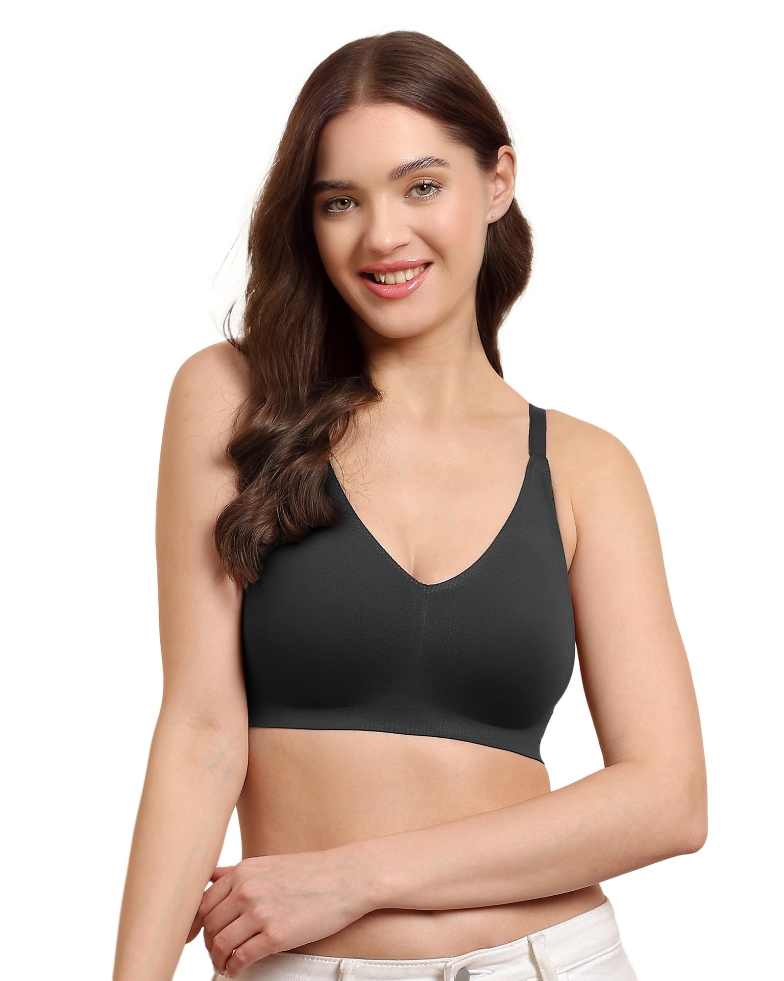 Tweens Invisi-Fit Cotton Spandex Bra - Black