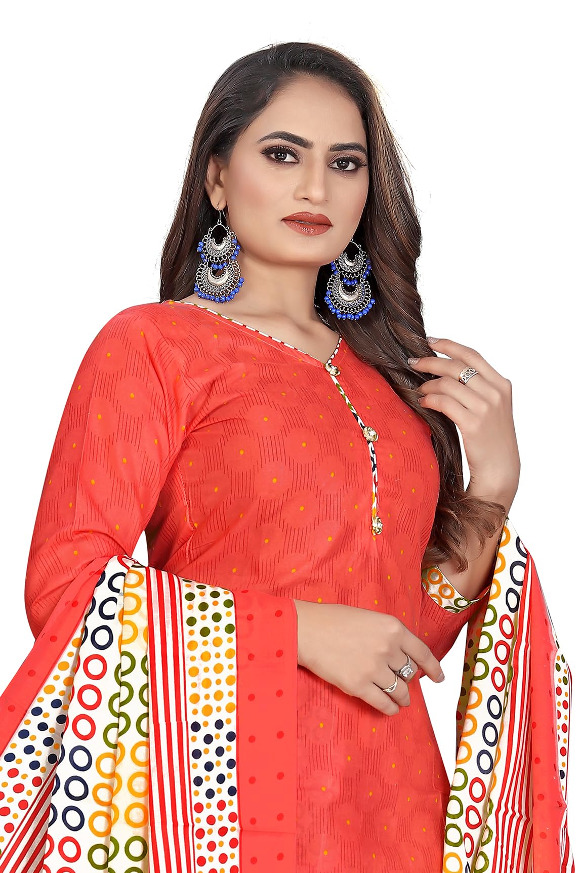 Merira Peach Cotton Patiala Salwar Suit - Image 2