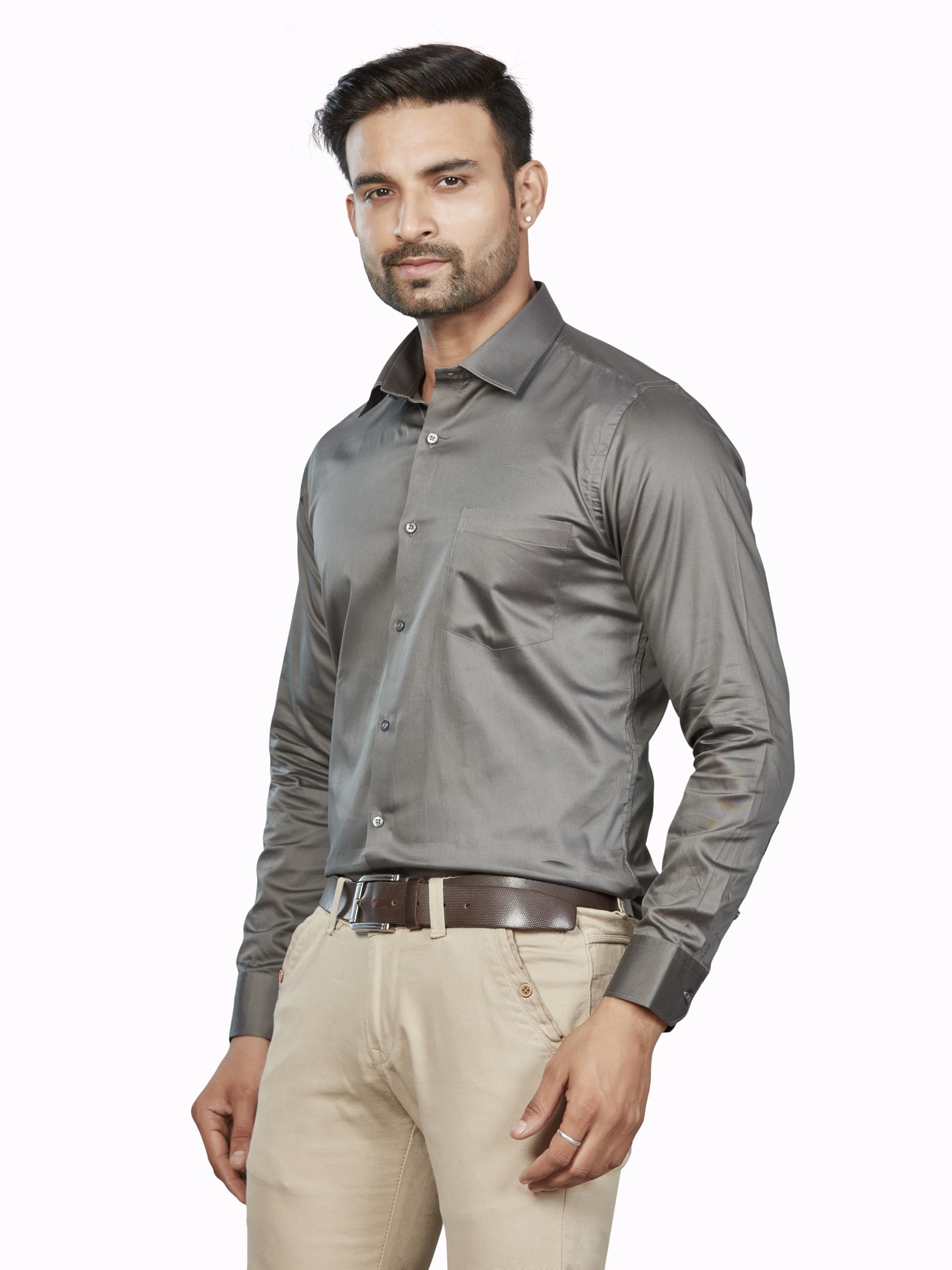 DUKUL Men's Formal Shirt - Dark Gray - Image 3