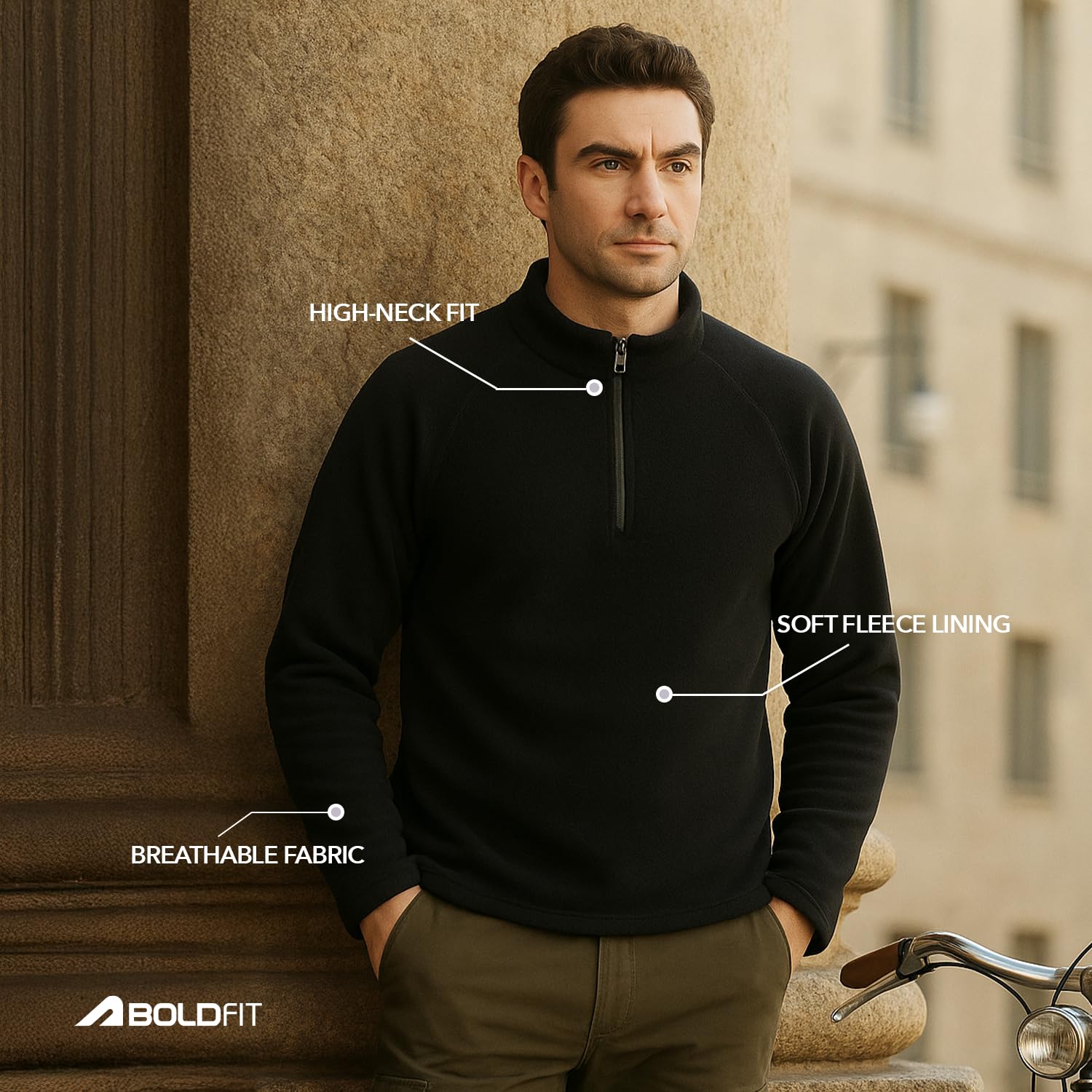 Boldfit Men's Aero Black Sweatshirt - Image 2