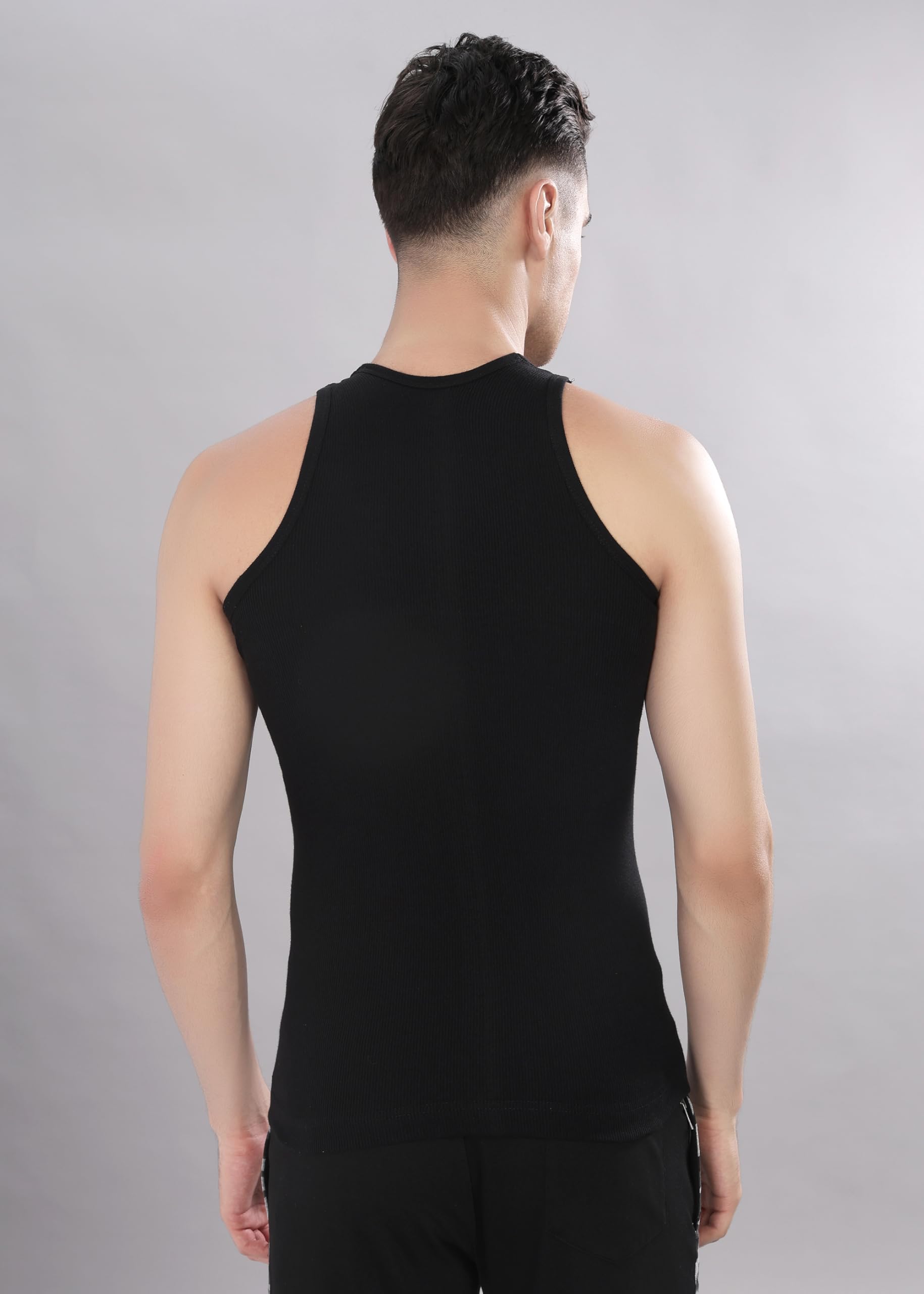 Dollar Men Cotton Black Vest - Image 5