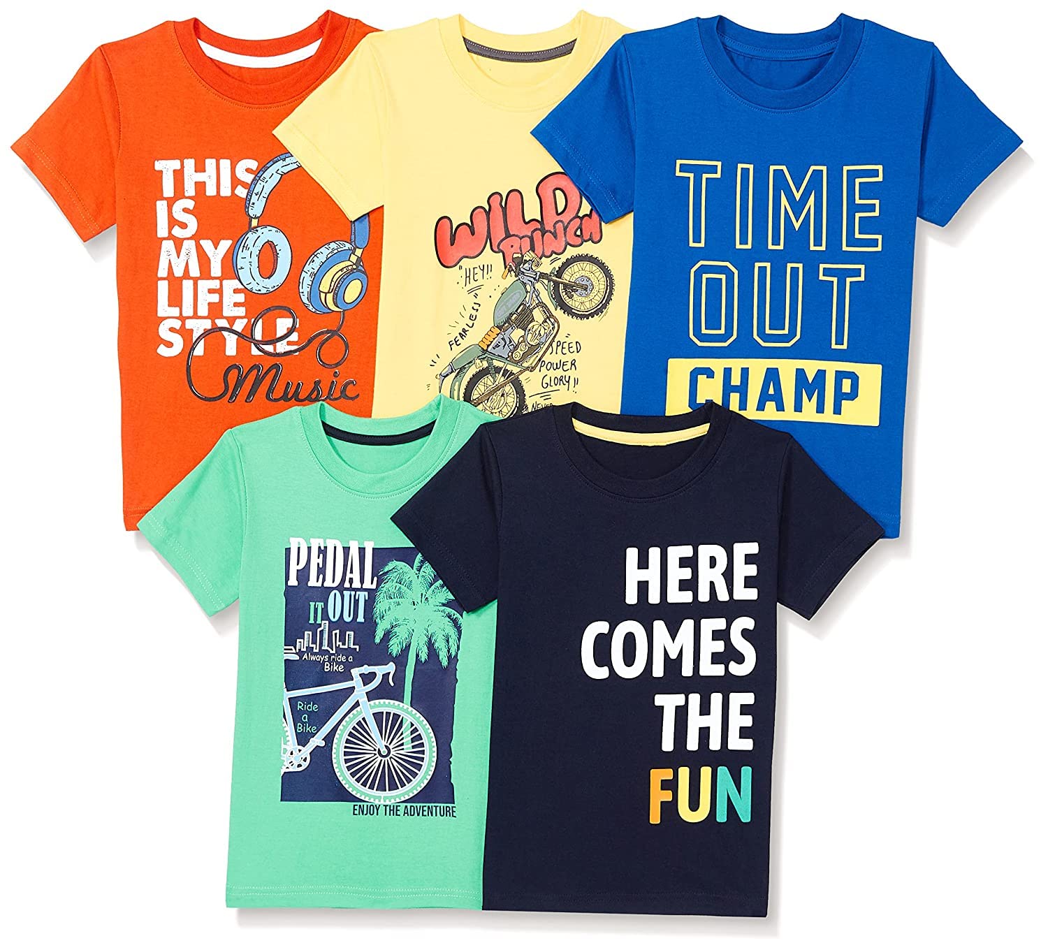 GarbGlide Boy's Cotton Printed T-Shirt