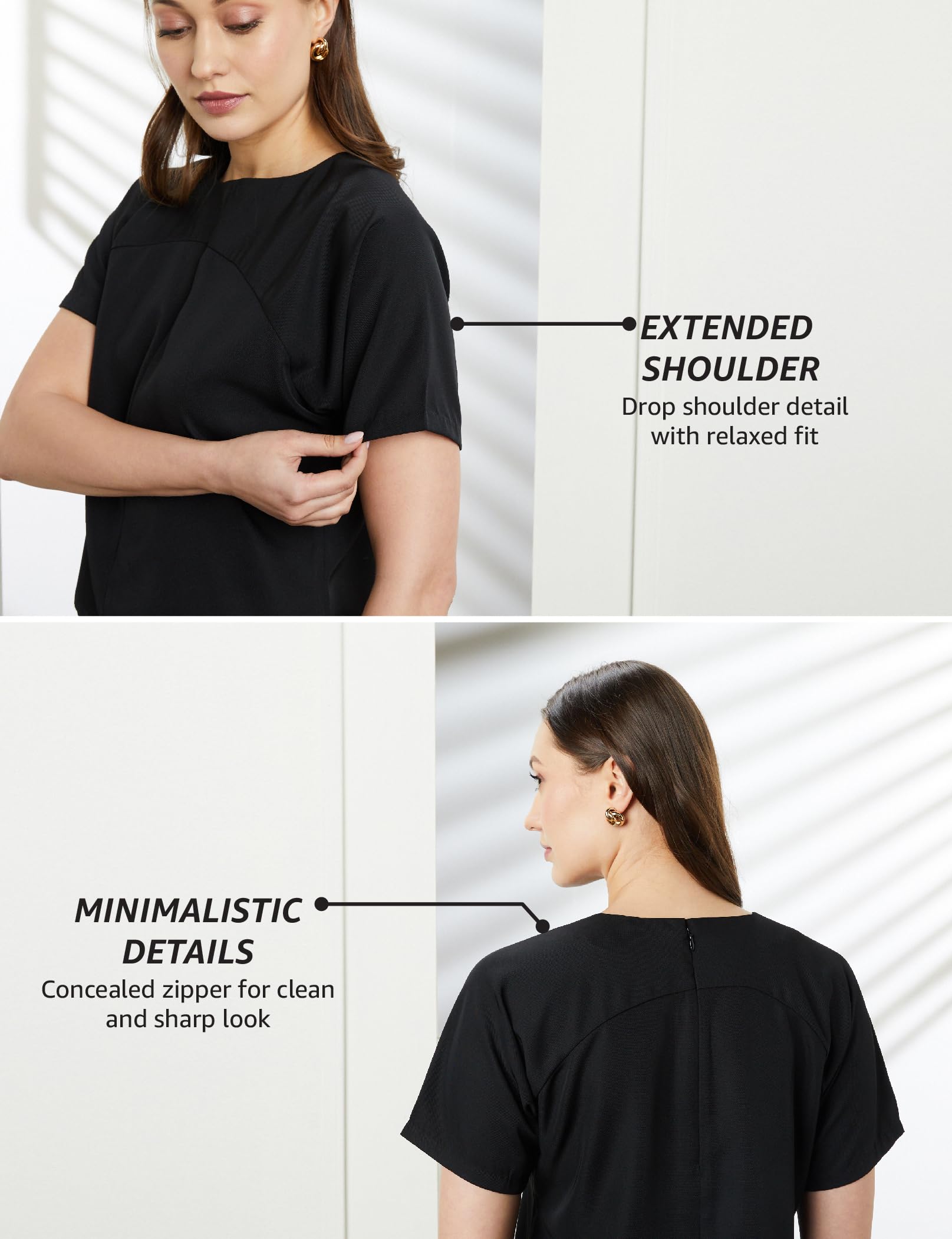 Symbol Women's Polyester Relaxed Fit Blouse - Black - Image 5