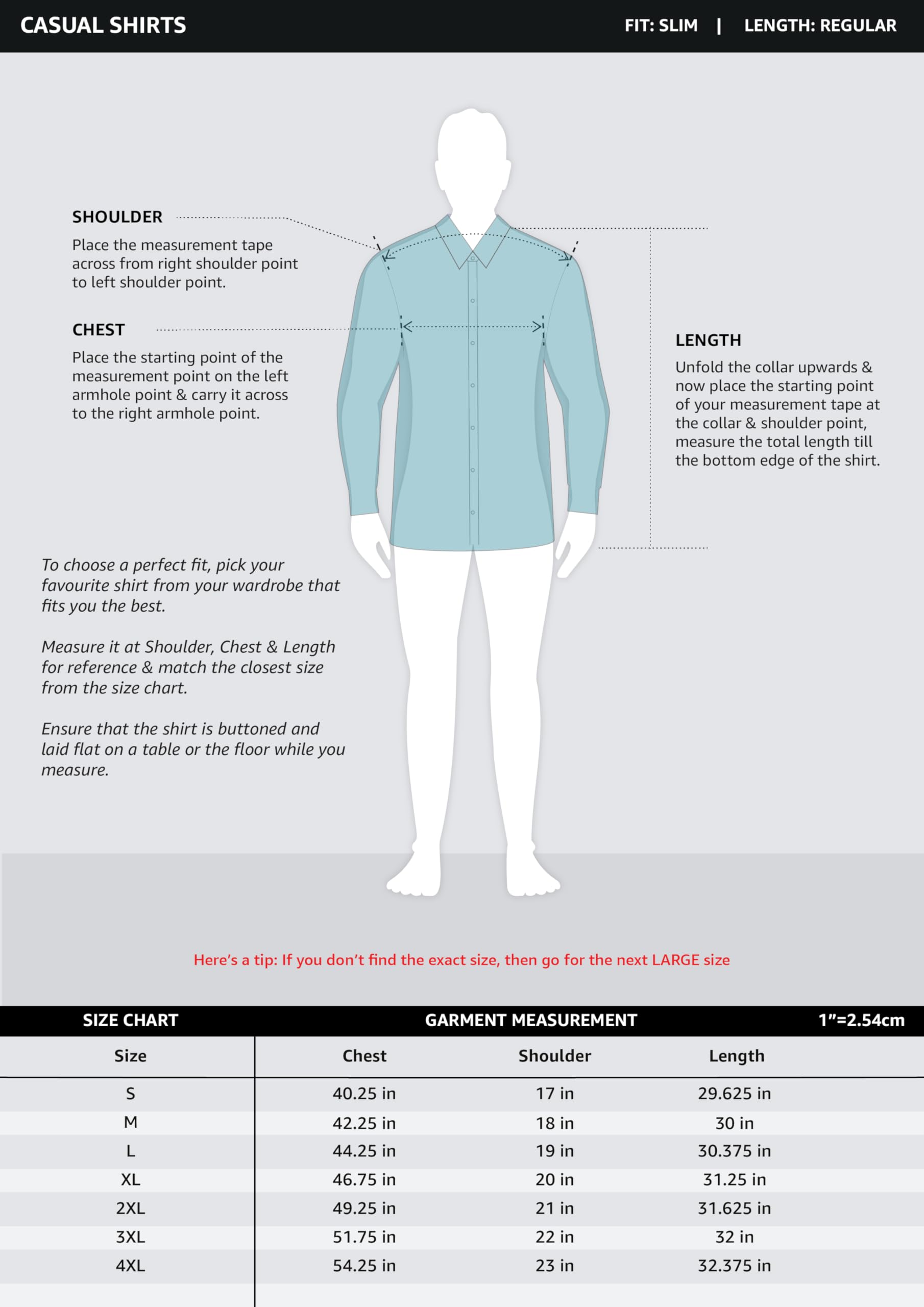 Amazon Men Slim Fit Denim Shirt - Blue - Image 5