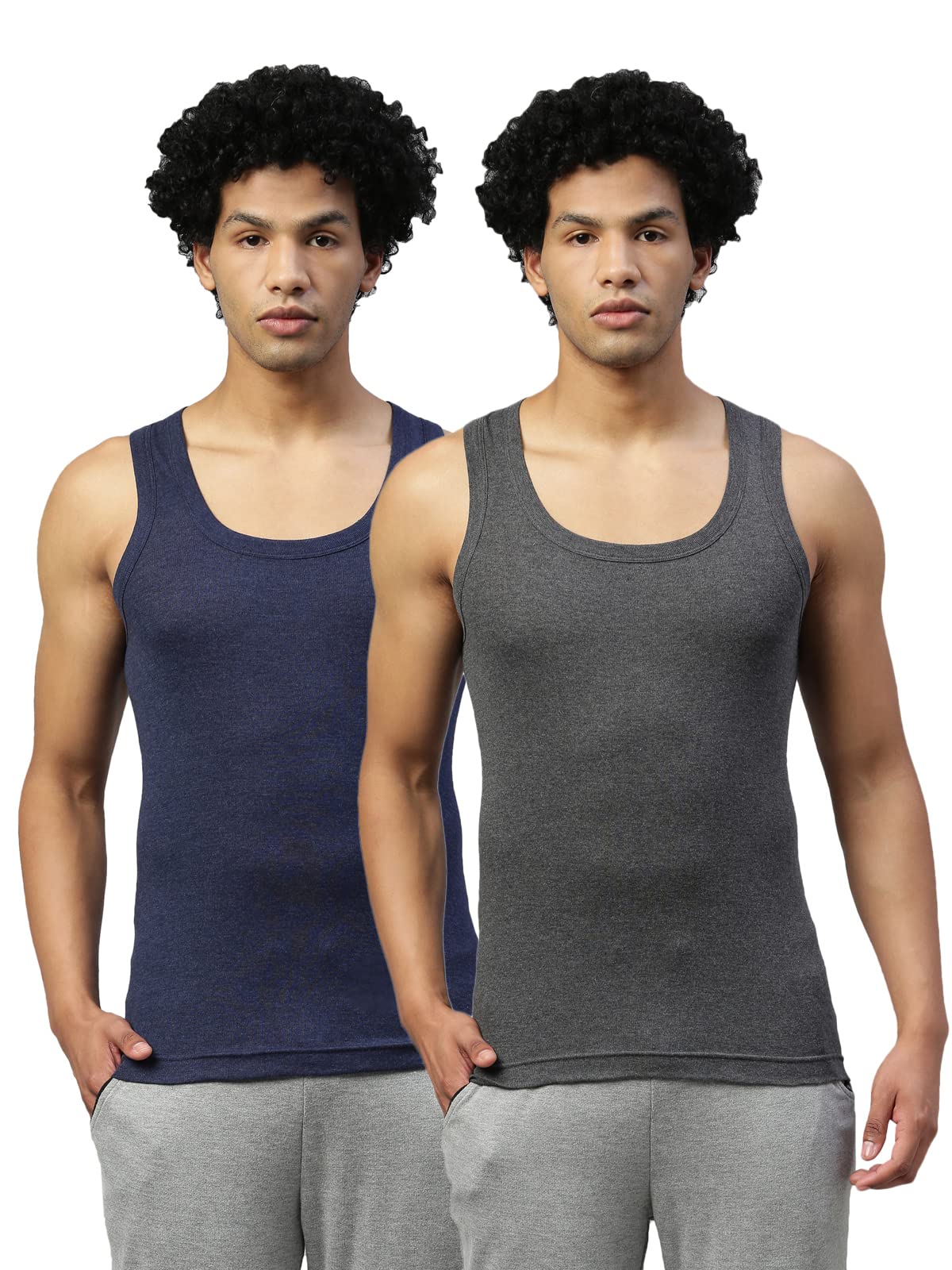Dixcy Scott Mens Cotton Vest - Charcoal