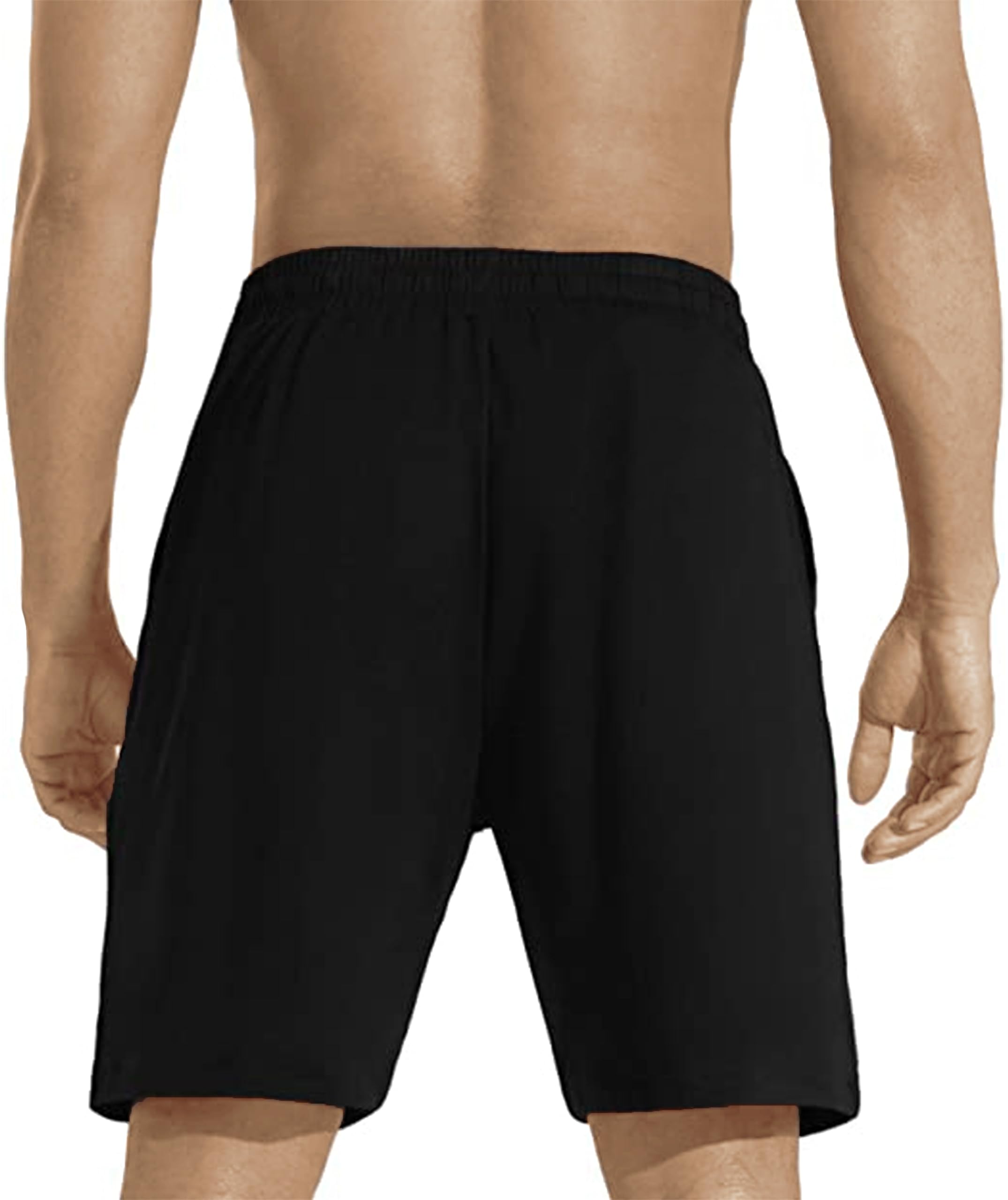 KART BLACK Men's Cotton Knee Length Shorts - Black Blue Stripe - Image 2