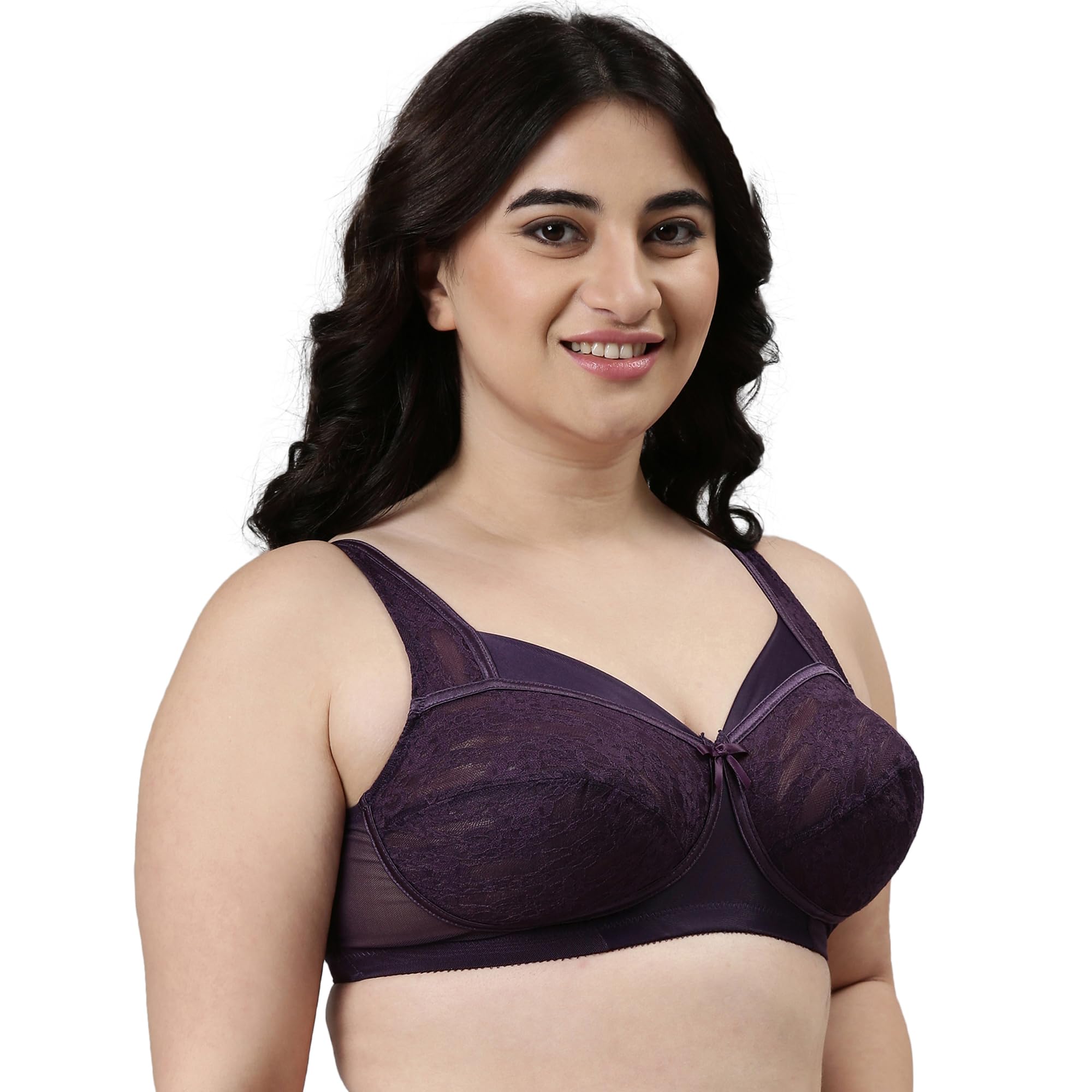 Enamor Women's Nylon Full Support Bra - Lace - Image 2
