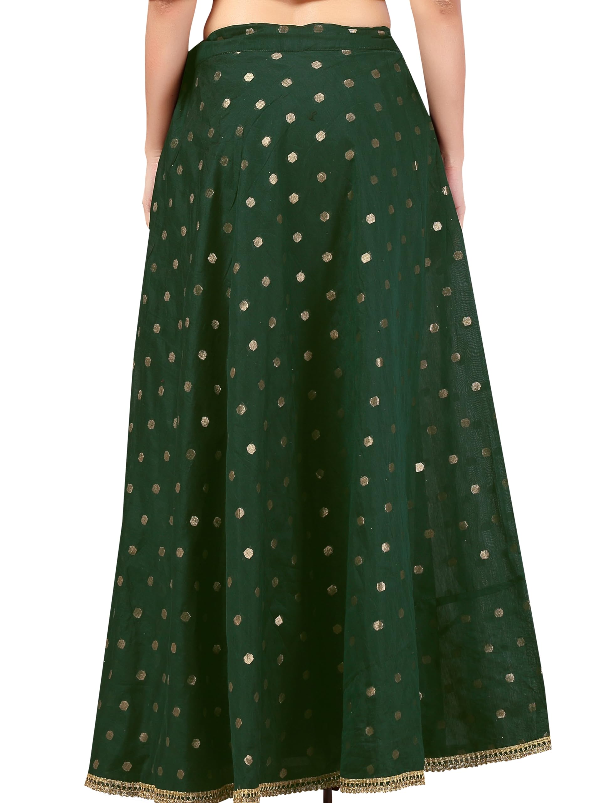 Studio Shringaar Women Chanderi Silk Lahenga - Bottle Green - Image 2