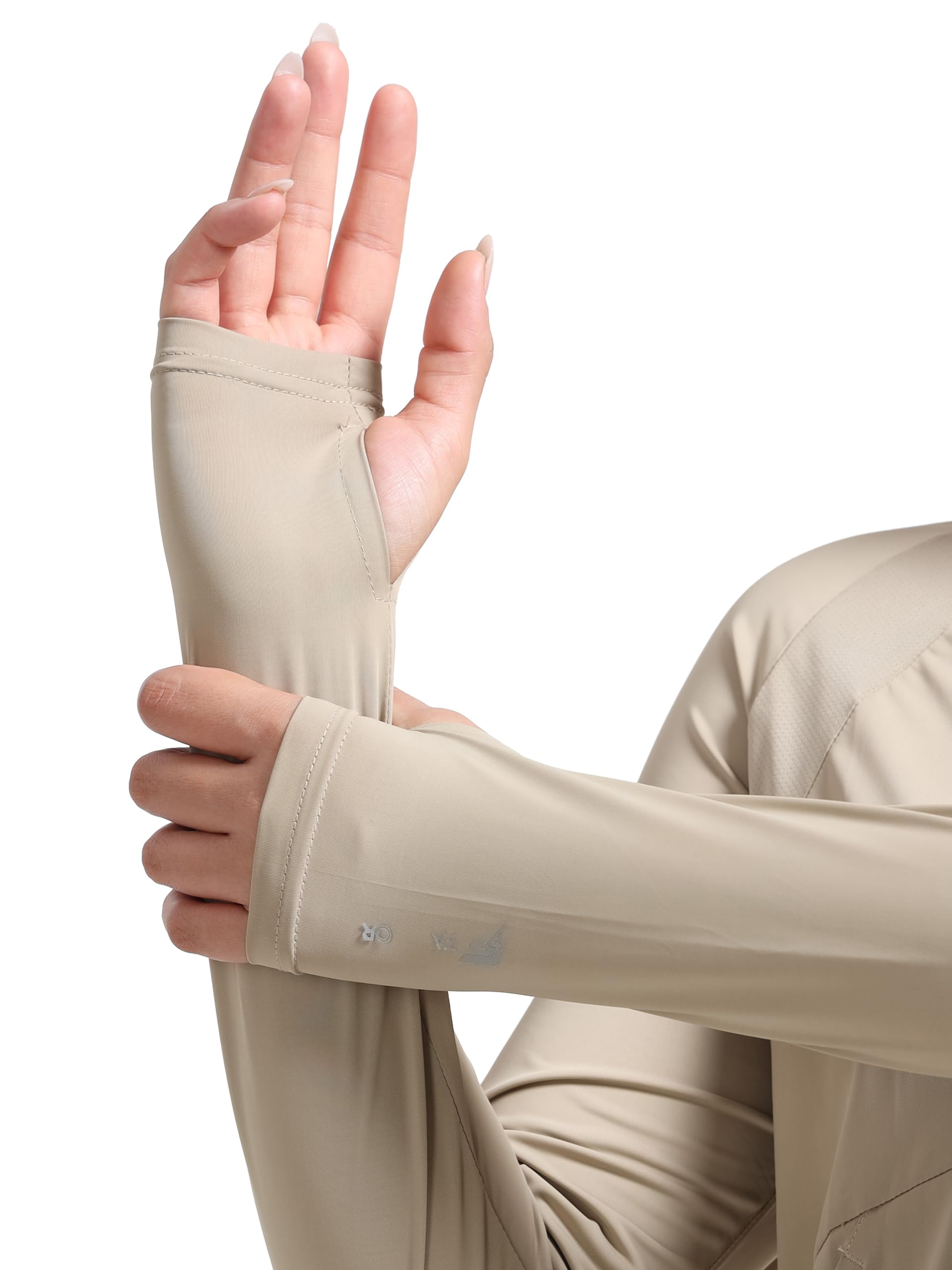 FABSPORTS Women's UV Protection Sun Screen Jacket - Beige - Image 4