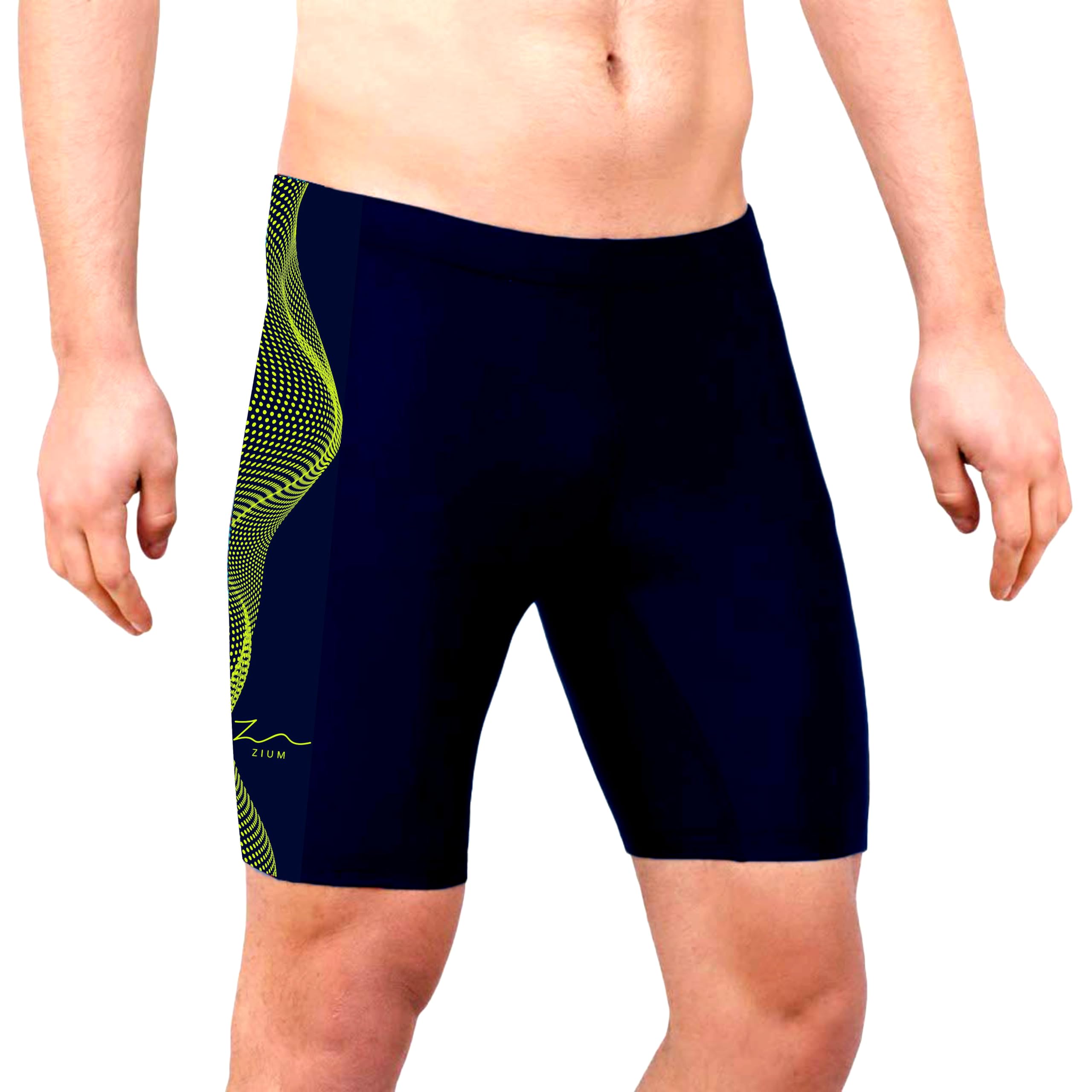 ZIUM Men Half Tight Shorts - Navy Lemon
