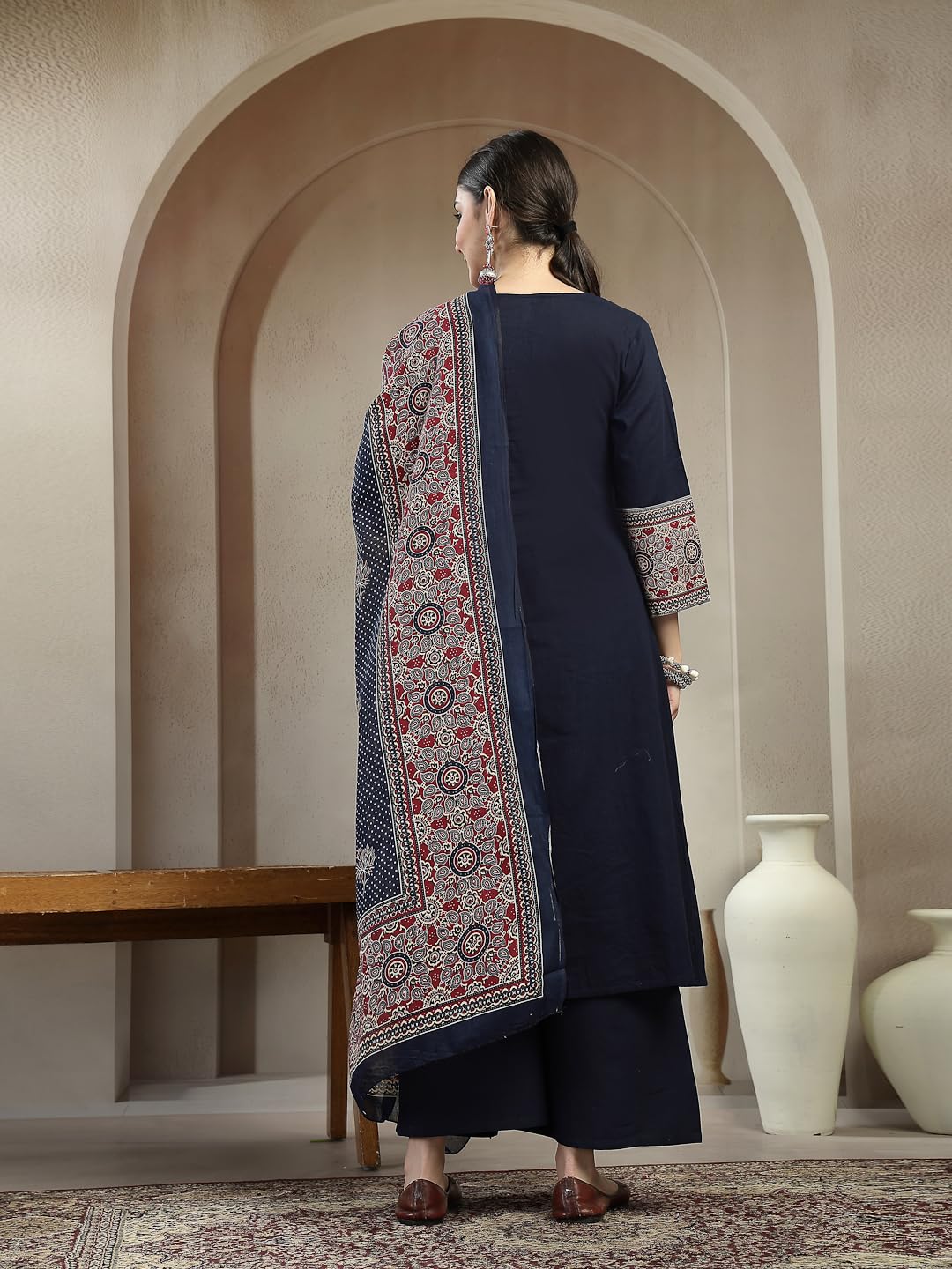 Stylum Ajrakh Printed Cotton Kurta Set - Image 2