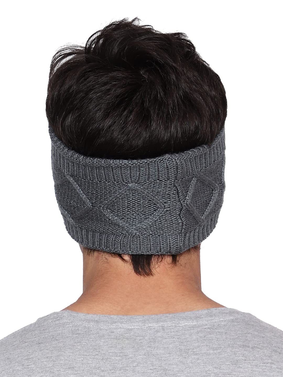 Gajraj Unisex Knitted Woolen Headband - Grey - Image 5