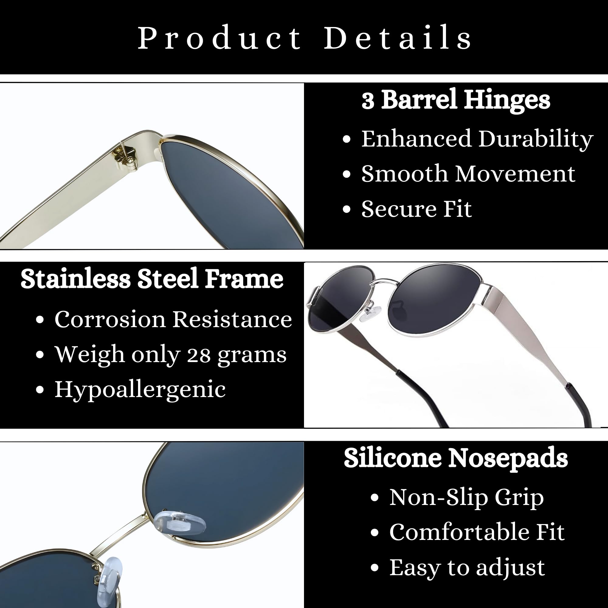 4Flaunt Retro Oval Sunglasses - Silver Grey - Image 3