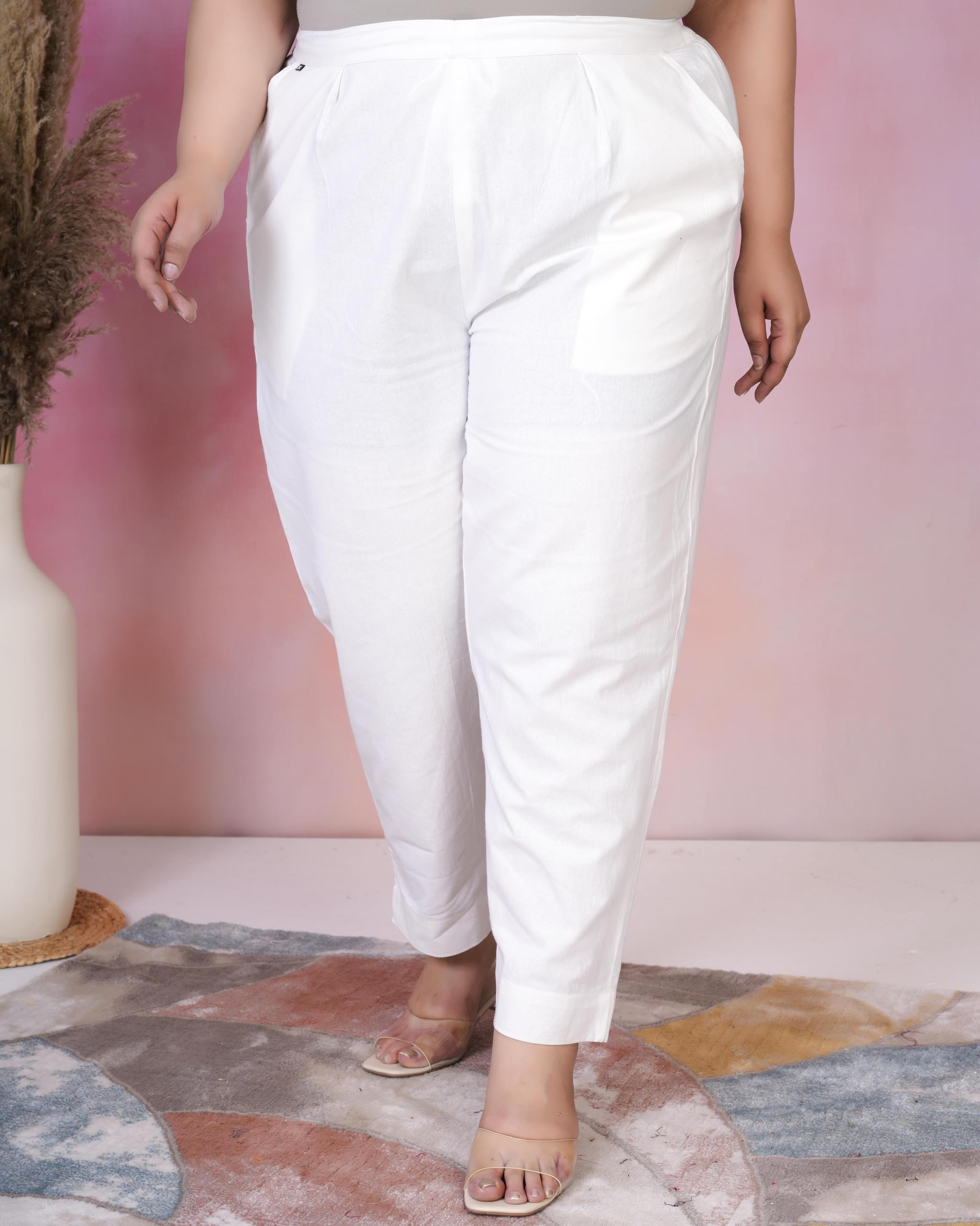 DKW White Cotton Pants for Women - Image 3