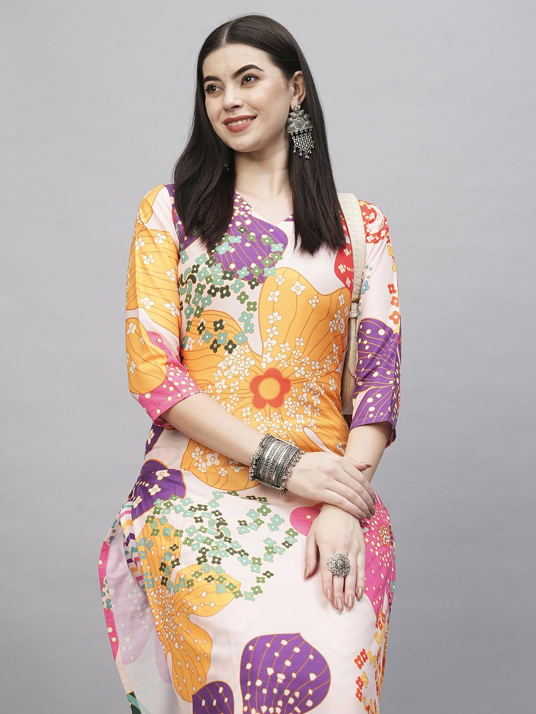 ANNI Women Cotton Blend Kurta with Pant - White - Image 5