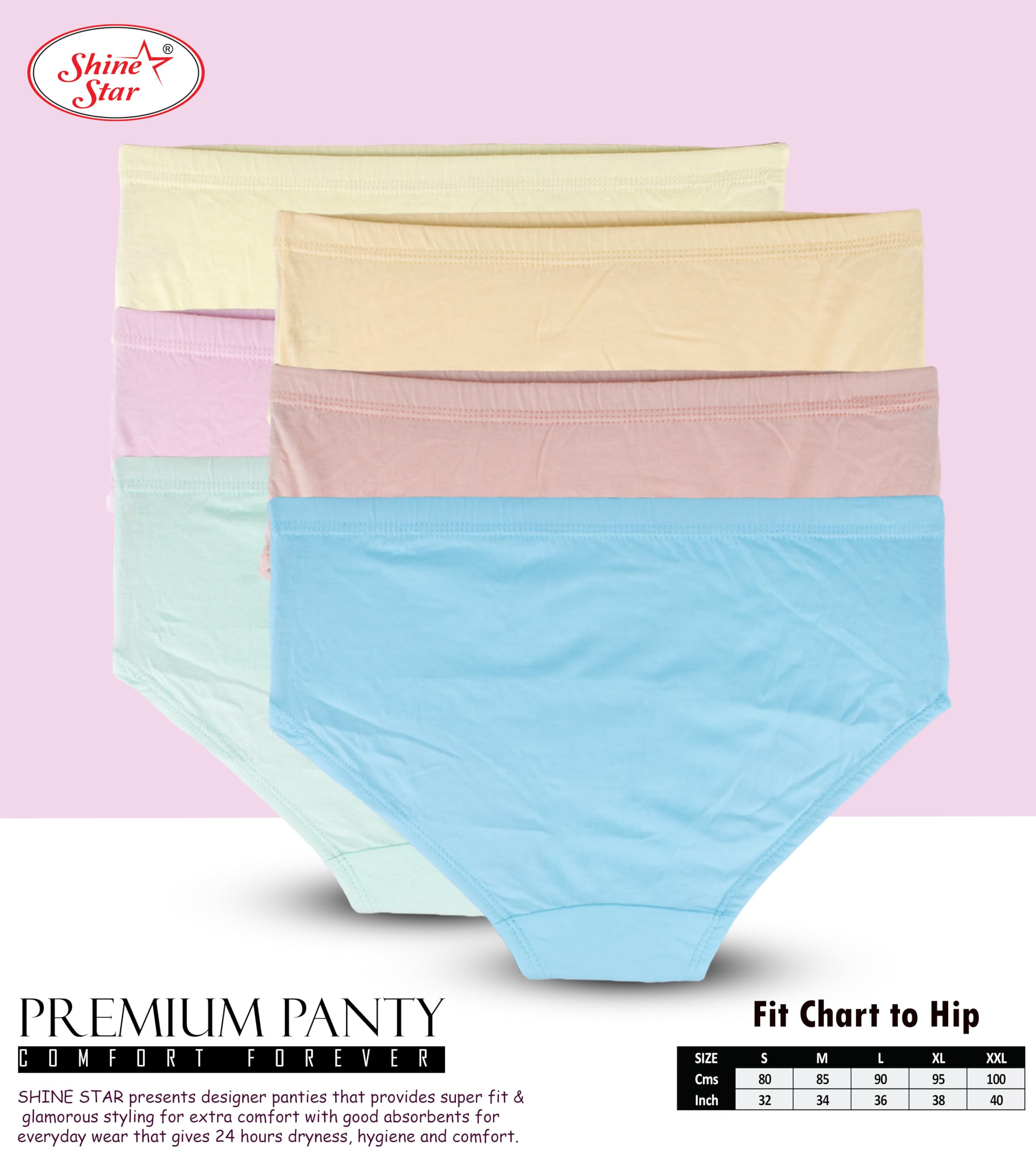 SHINE STAR Women's Hipster Panties - Cotton Multicolour - Image 3