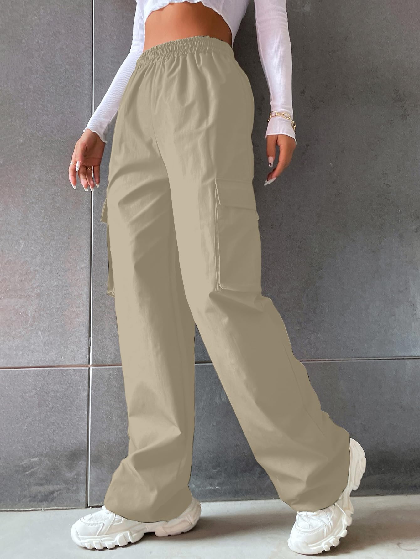 Aahwan Khaki Cargo Pants for Women & Girls - Image 3