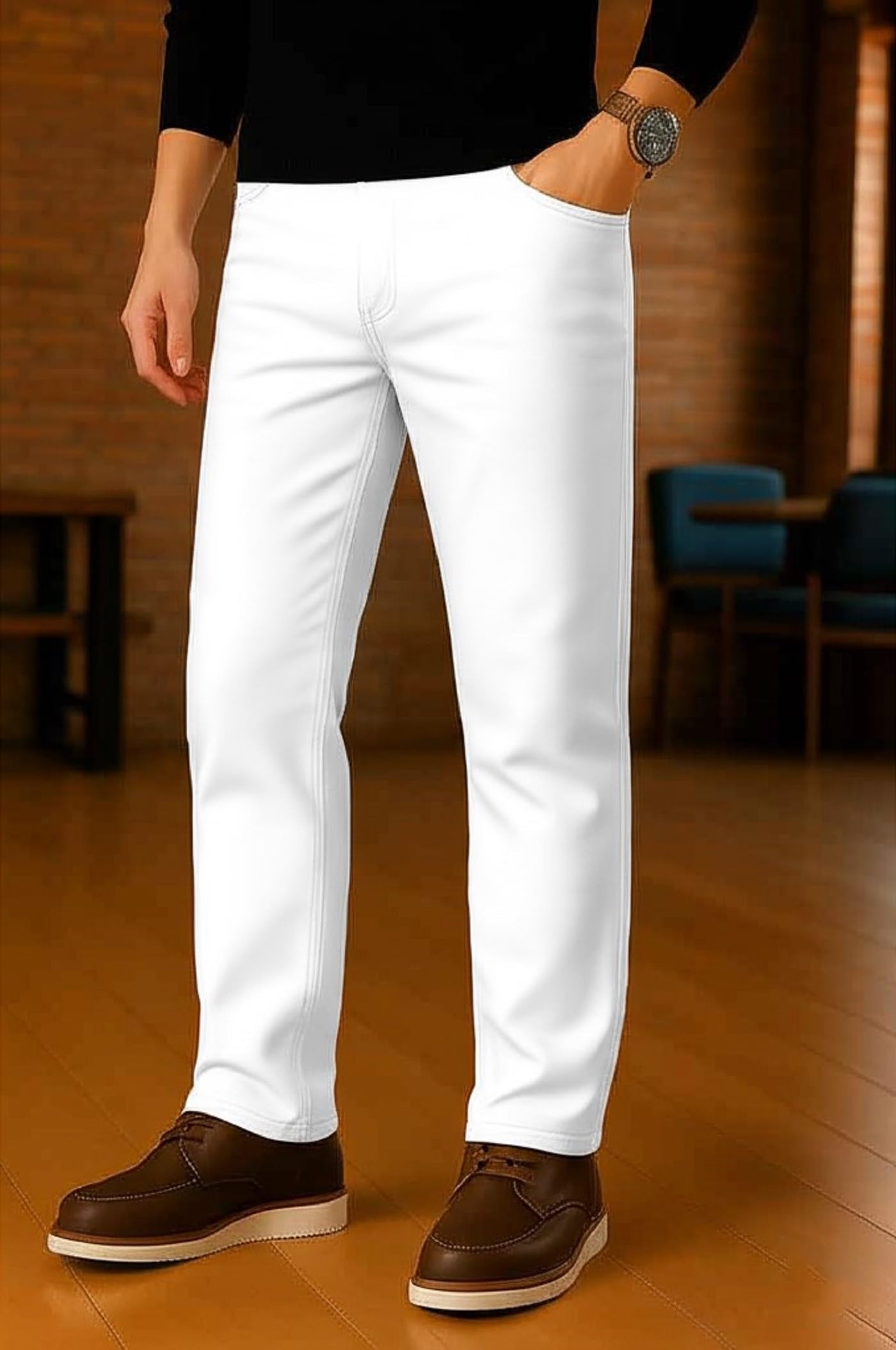 Ben Martin Men's Stretchable Jeans - White - Image 4