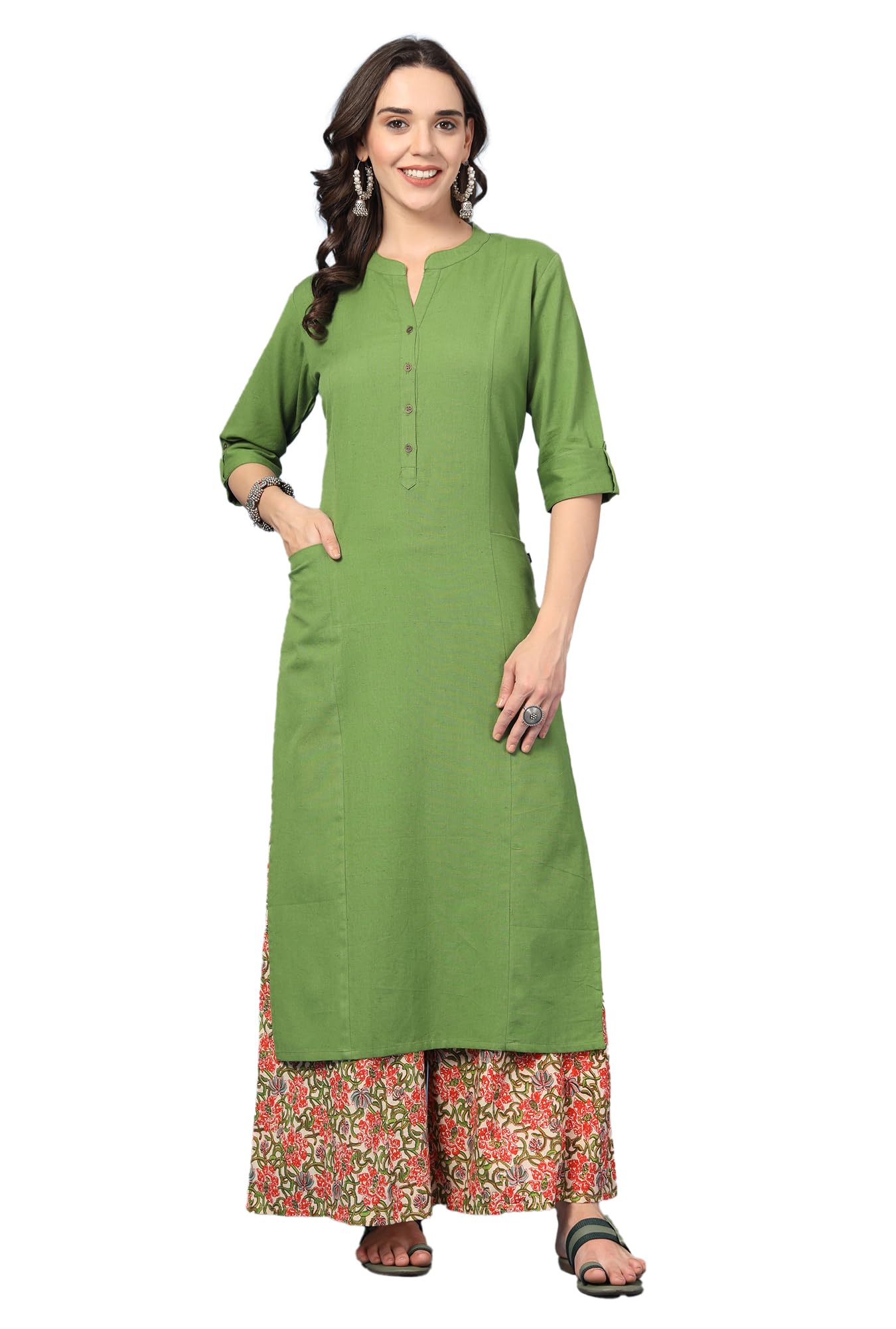 Pistaa Women's Cotton Salwar Suit - Peachy Pink