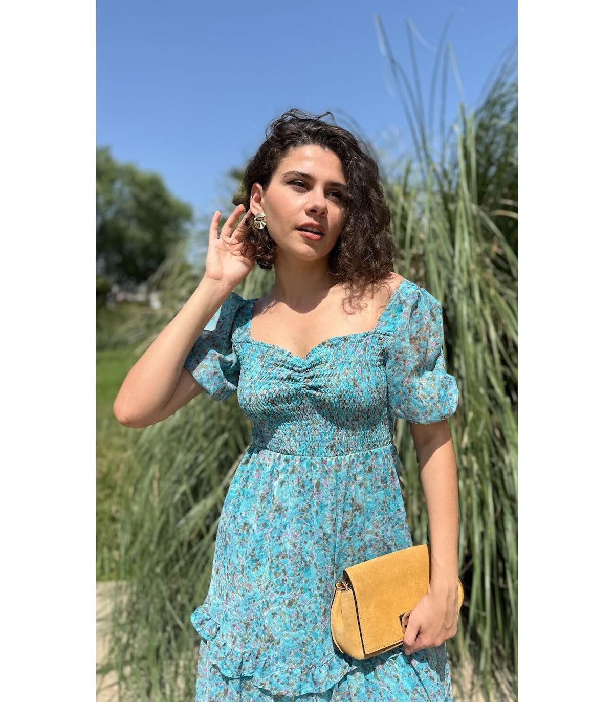 Sheetal Associates Women's Floral Long Dress - Light Blue - Image 3